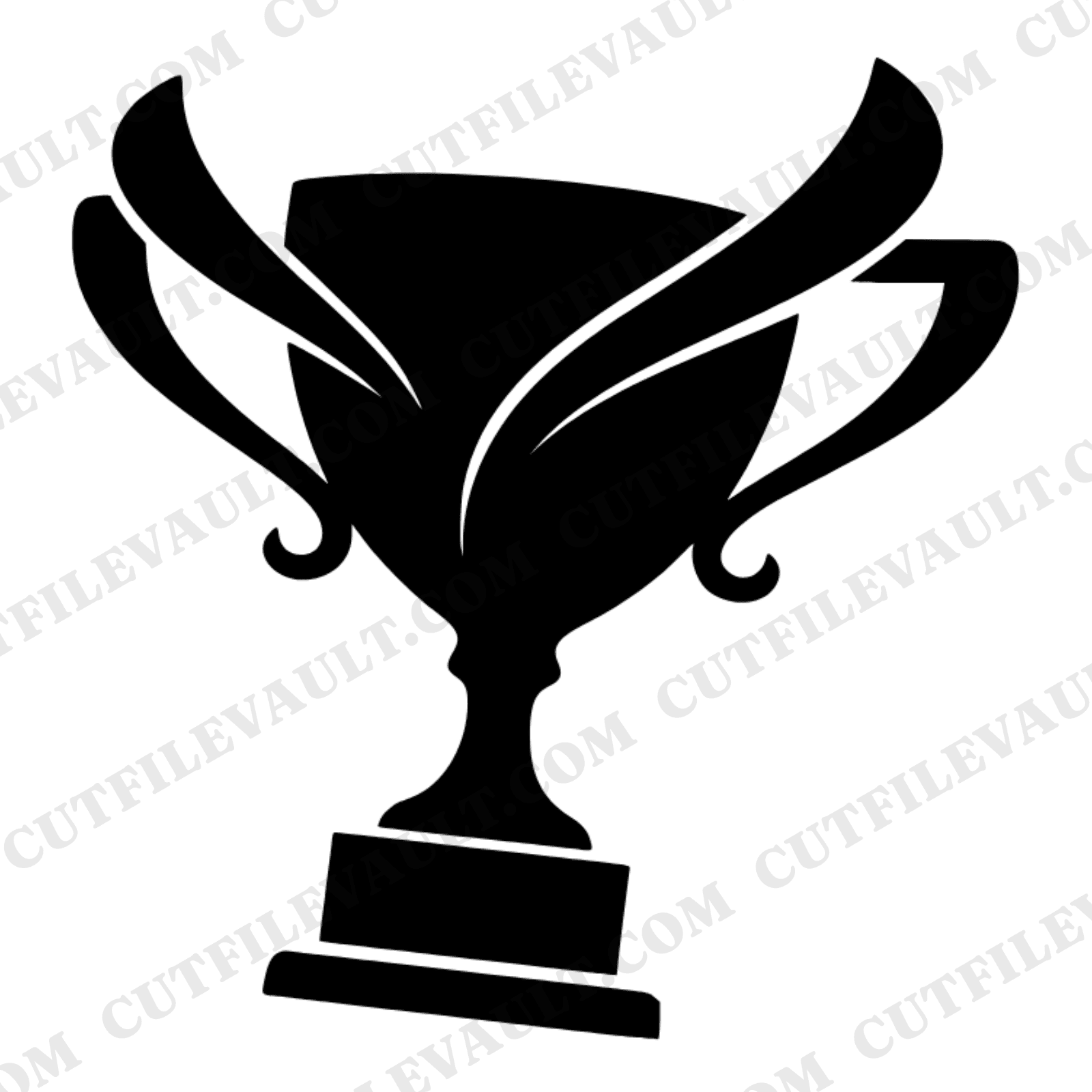 Labor Day Trophy SVG PNG, Champion Cup Tilted Forward, Victory Award Cut File for Cricut — view 1