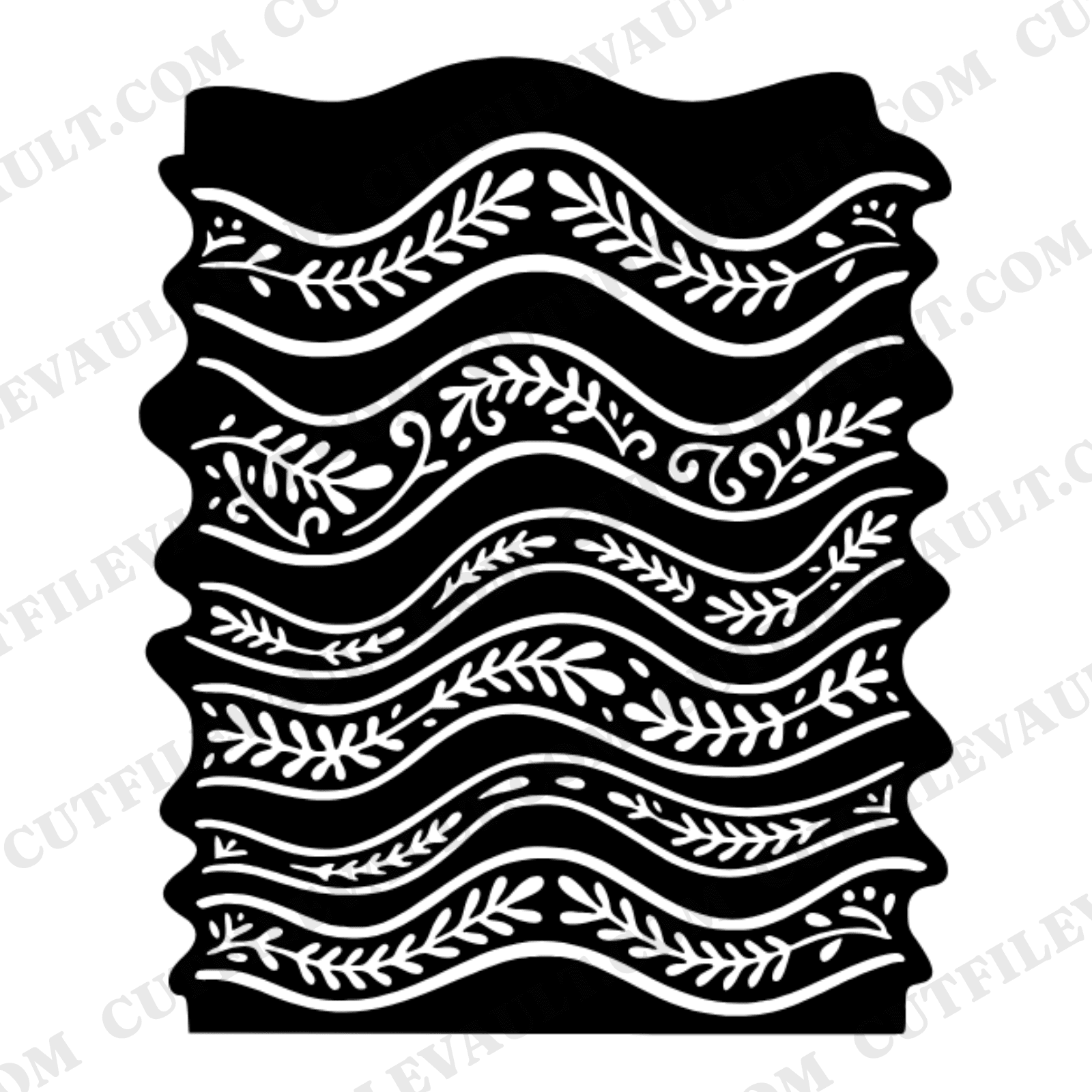 Lasagna Slice SVG PNG, Vintage Botanical Folk Art Papercut, Italian Food Kitchen Decor Cut File — view 1