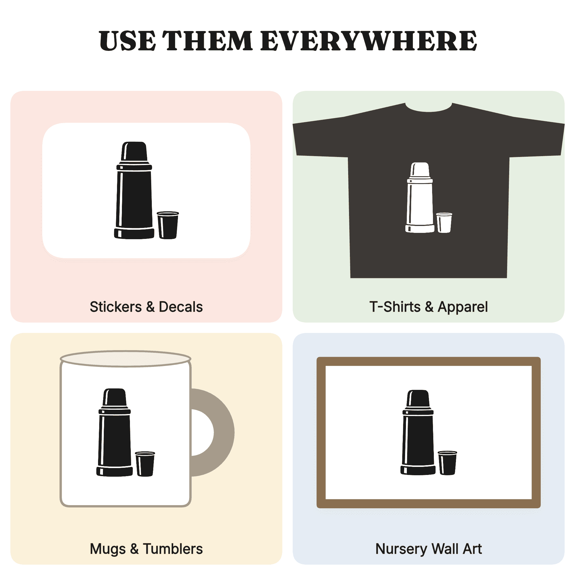 Mid Century Workman Thermos SVG PNG, Vintage Industrial Worker Bottle Cut File, Labor Day Craft — view 3