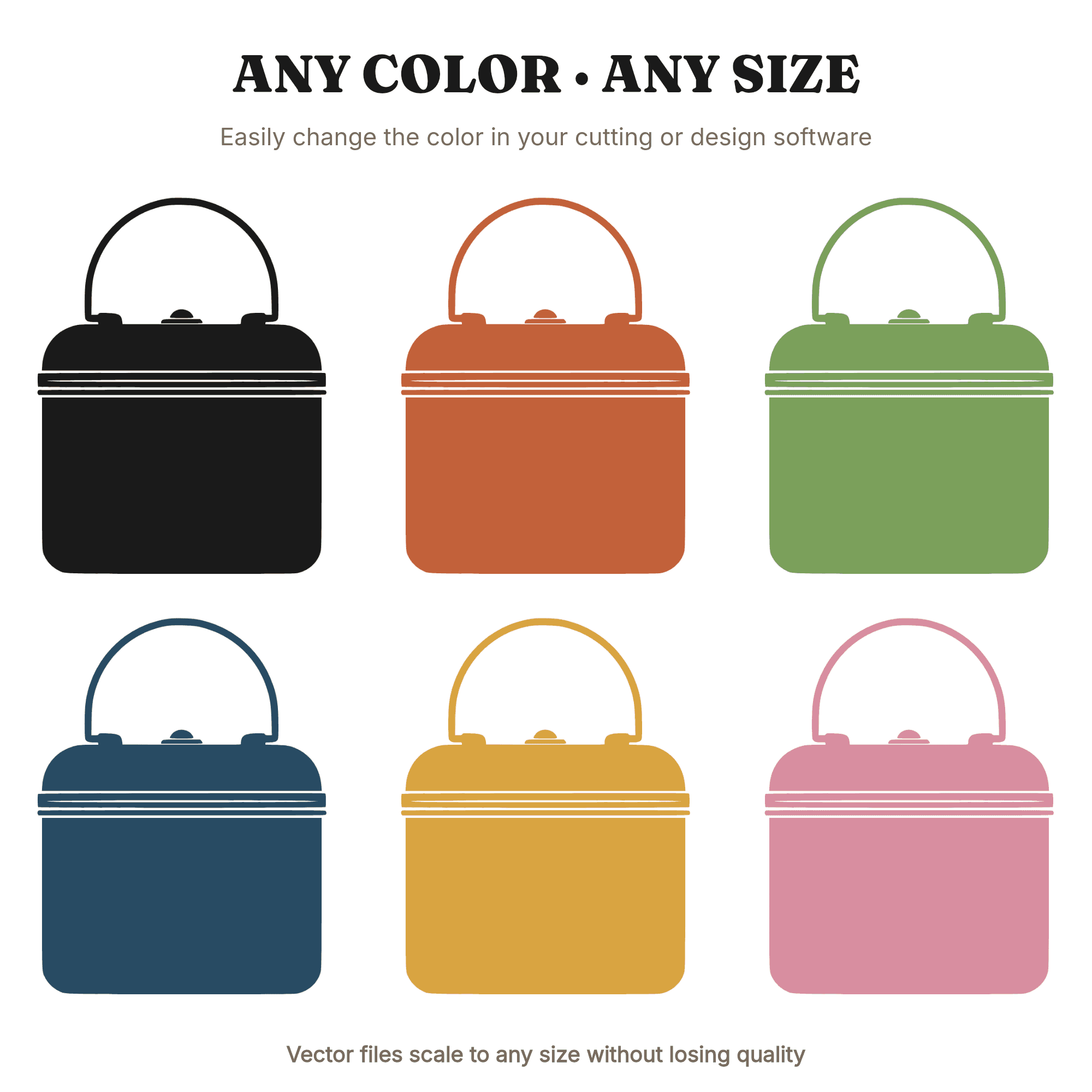 Retro Lunchbox SVG PNG, Vintage Metal Lunchbox Silhouette, Back to School Cut File, 70s Lunchbox Clipart — view 2