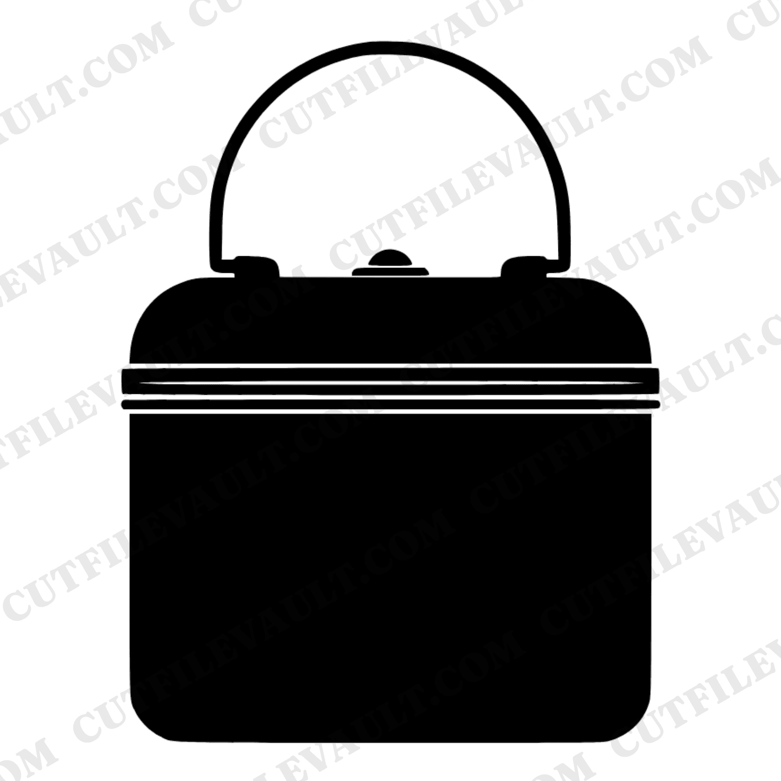 Retro Lunchbox SVG PNG, Vintage Metal Lunchbox Silhouette, Back to School Cut File, 70s Lunchbox Clipart — view 1