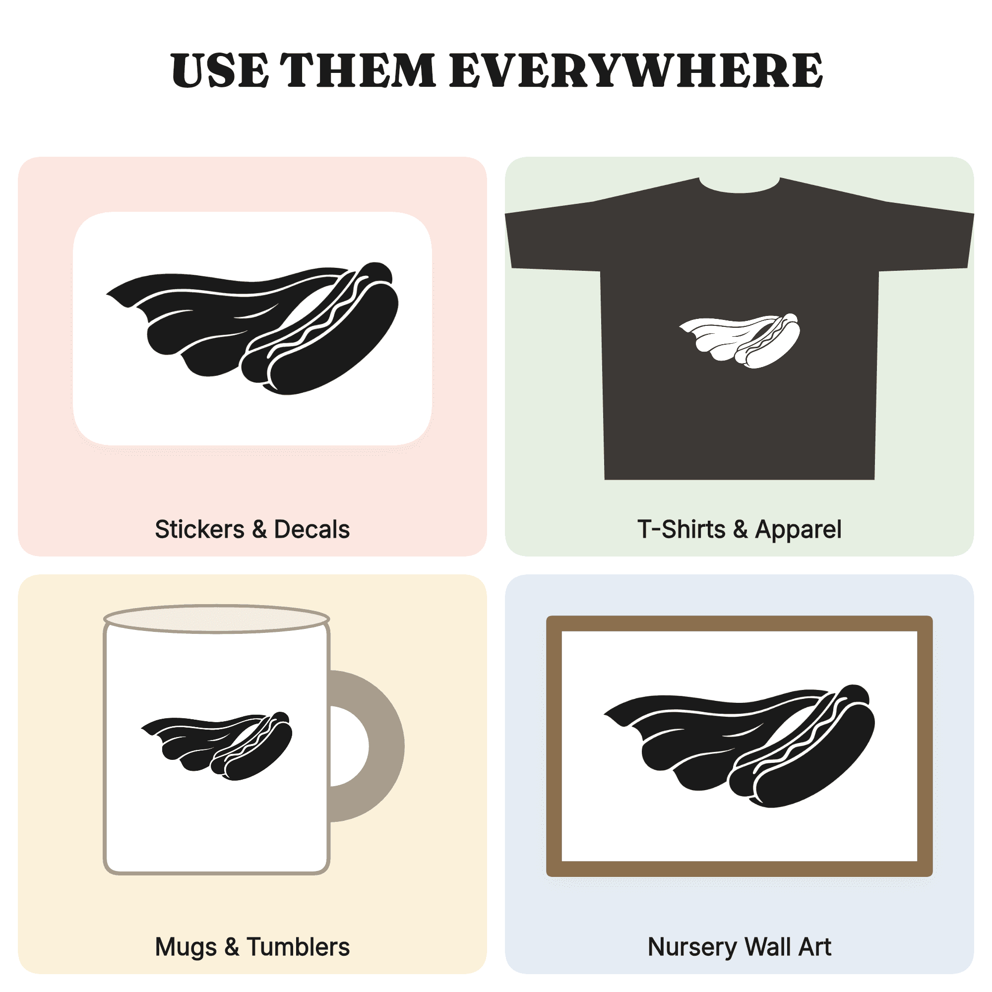 Flying Hotdog SVG PNG, Retro 70s National Hotdog Day, Mustard Cape Superhero Cut File Design — view 3