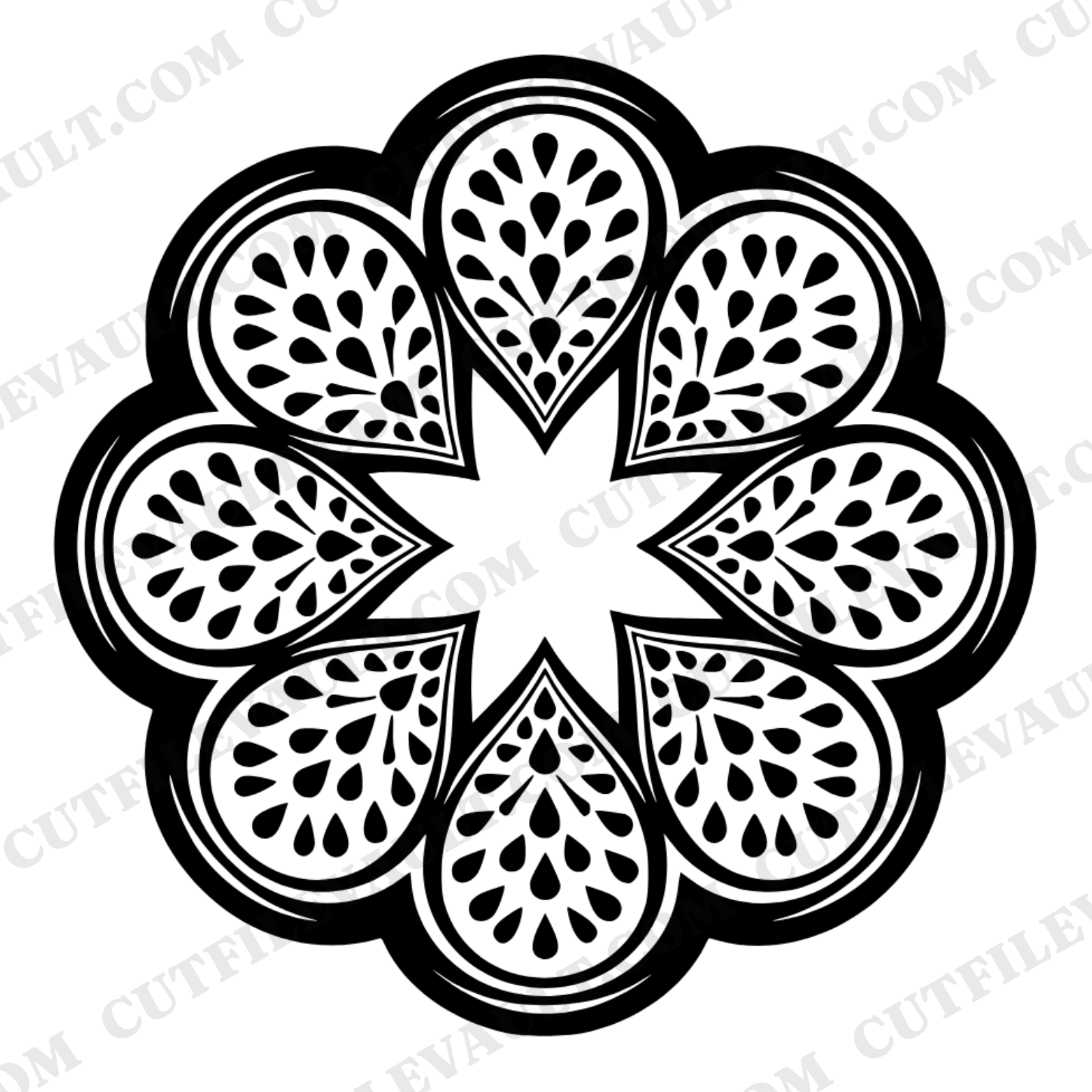 Watermelon Mandala SVG PNG Folk Art Doily Papercut Design for National Watermelon Day Crafts — view 1