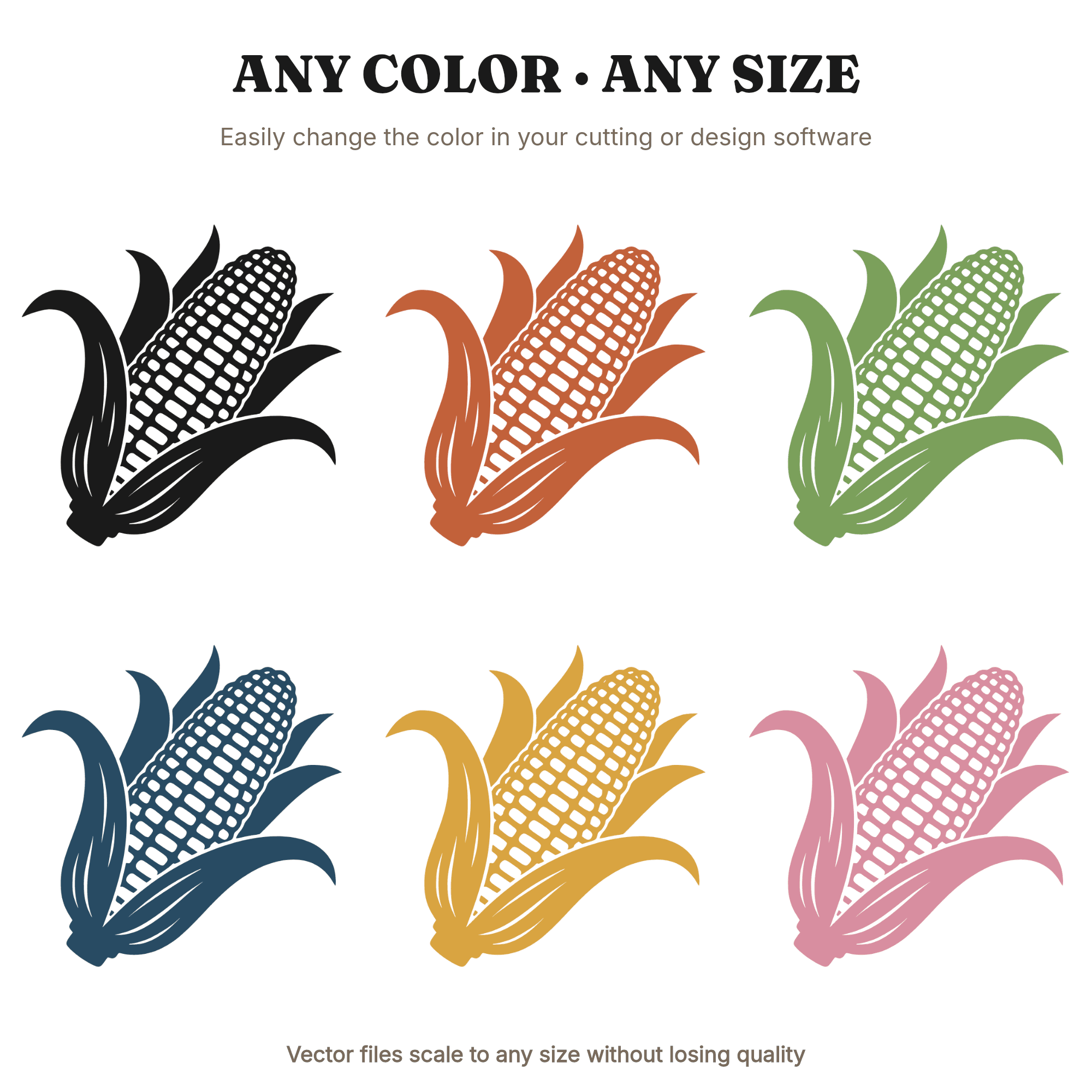 Summer Grilled Corn SVG PNG, Geometric Boho Corn on the Cob Cut File, BBQ Farmhouse Banner Design — view 2