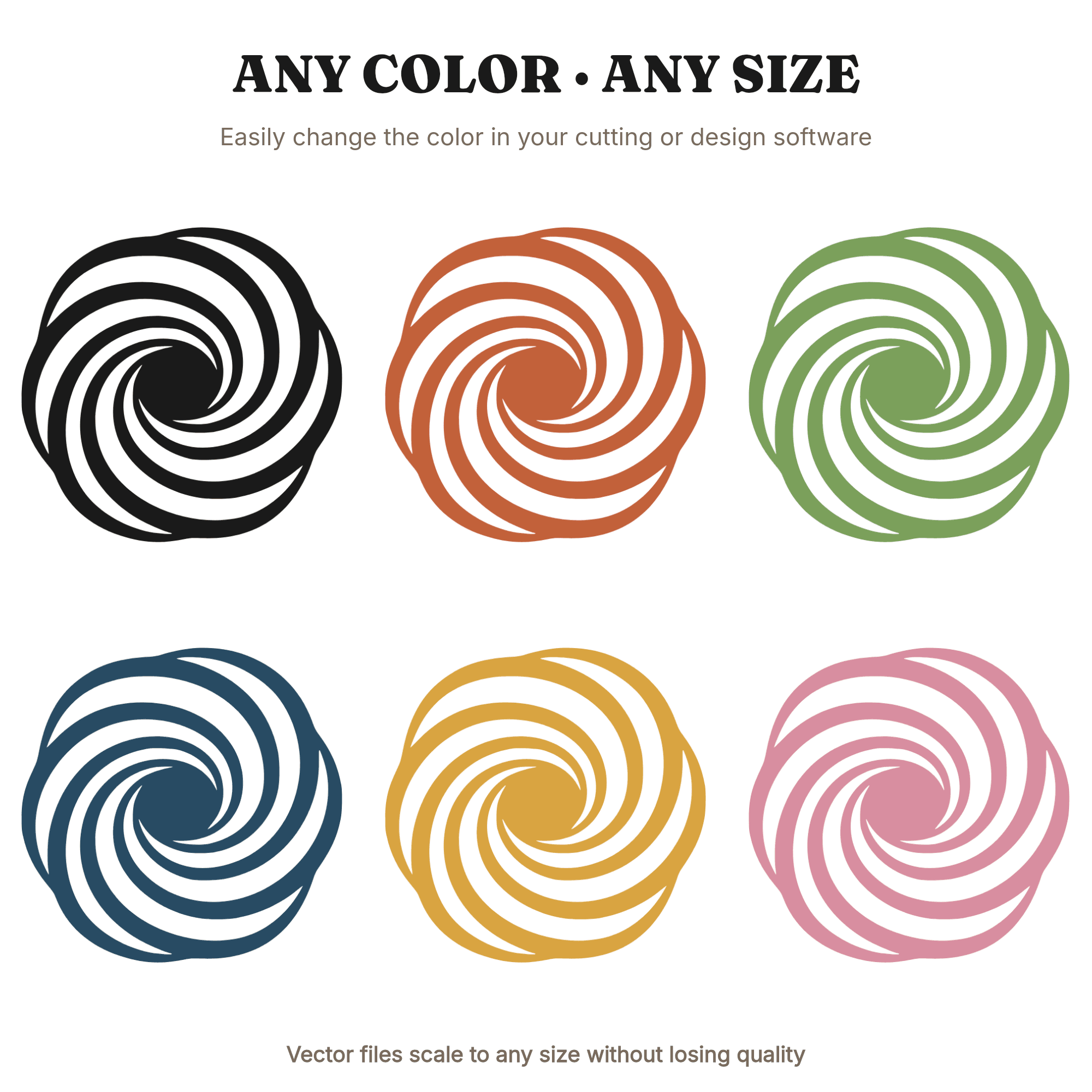 Soft Serve Ice Cream Swirl SVG PNG Top View Minimalist Cut File for Cricut Silhouette Vinyl — view 2