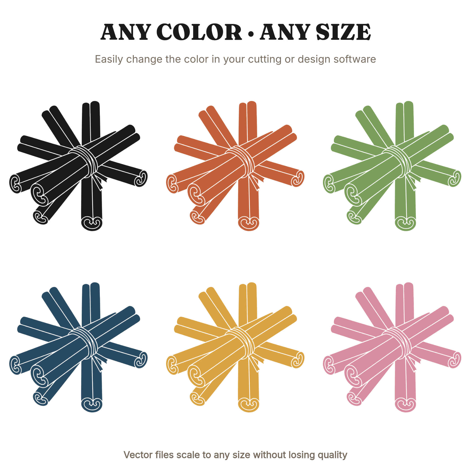 Cinnamon Stick Starburst SVG PNG Bundle Autumn Fall Kitchen Decor Cut File for Cricut Silhouette — view 2