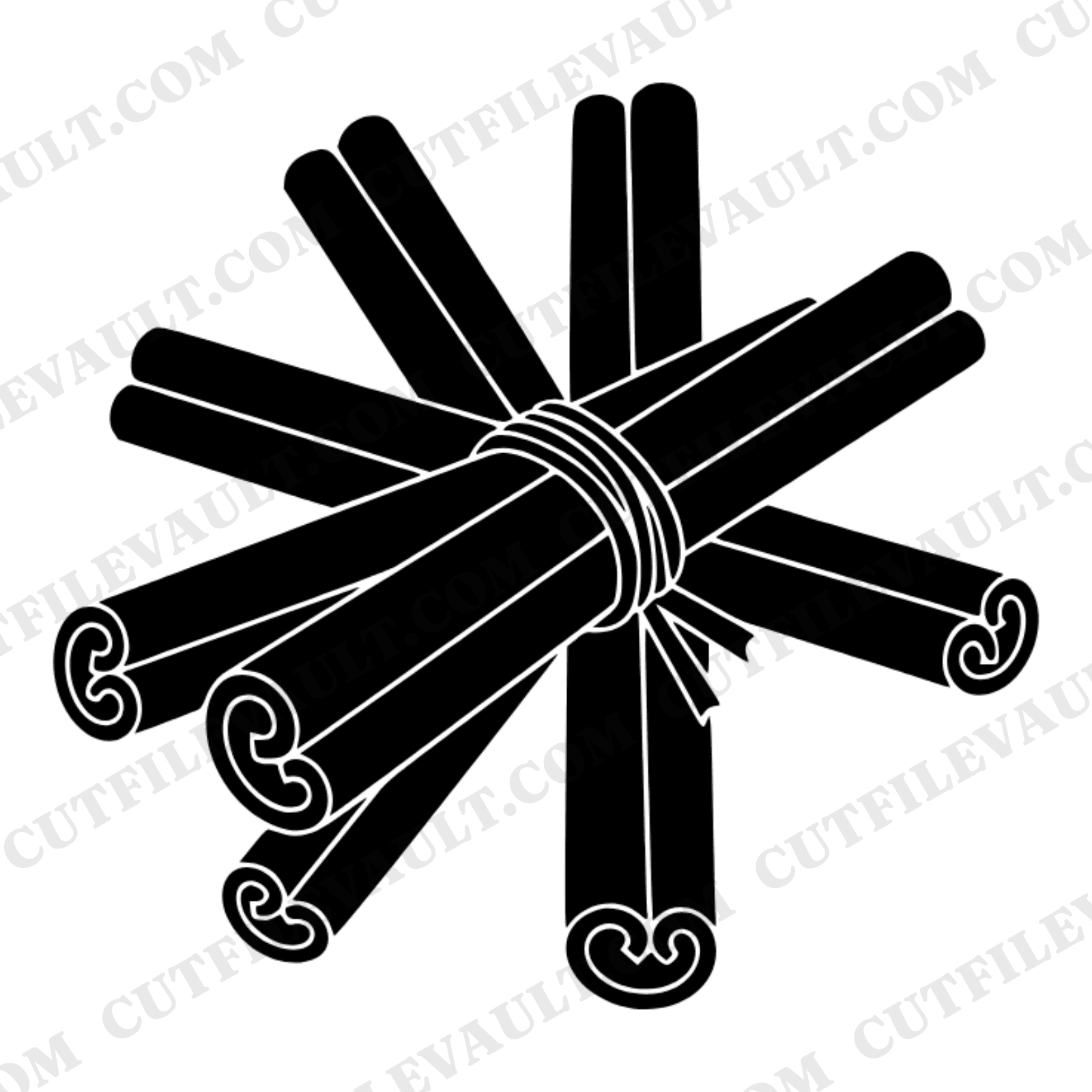 Cinnamon Stick Starburst SVG PNG Bundle Autumn Fall Kitchen Decor Cut File for Cricut Silhouette — view 1
