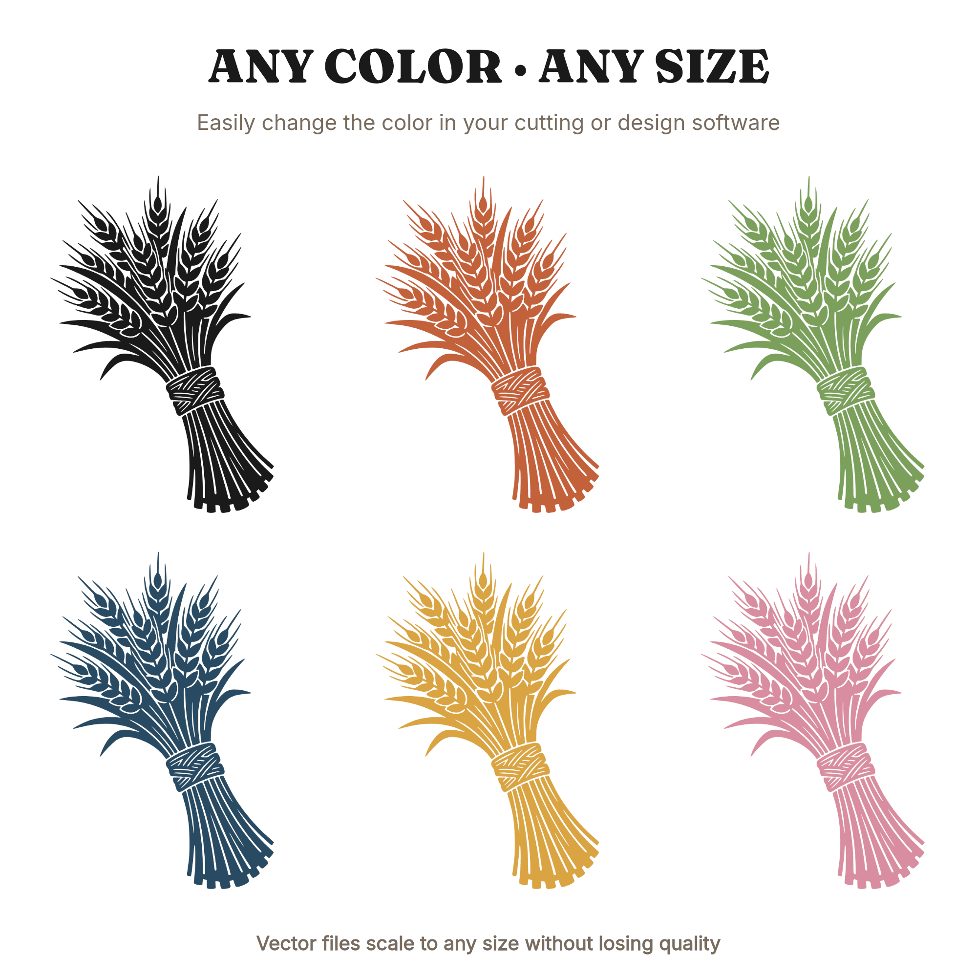 Lammas Wheat Sheaf SVG PNG Harvest Bundle Silhouette Celestial Mystical Cut File Kitchen Witch Decor — view 2