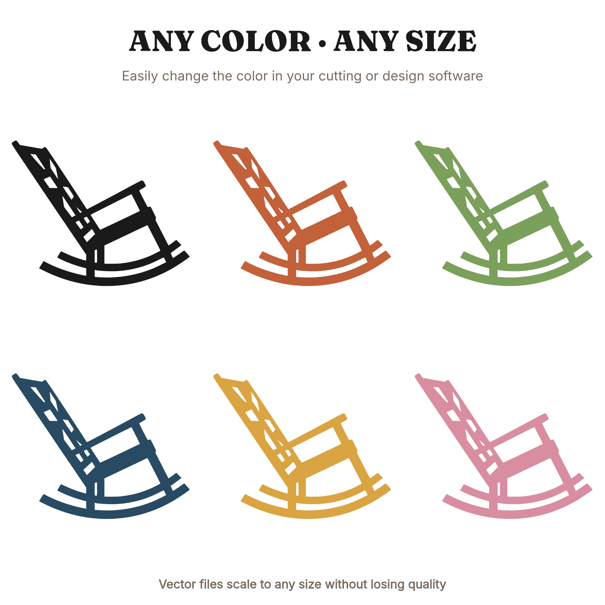 Rocking Chair SVG PNG Grandparents Day Cut File Silhouette Tilted Rocker Nostalgic Craft Design — view 2