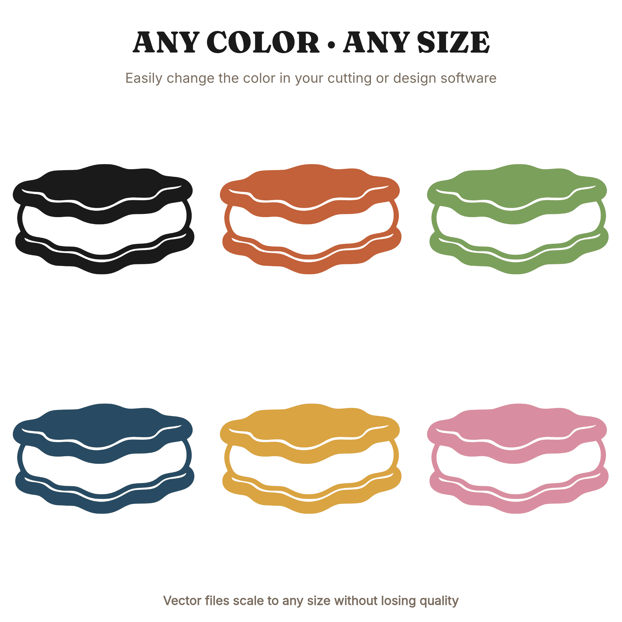 Retro Groovy Ice Cream Sandwich SVG PNG, 70s Boho Cross Section Cut File, National Ice Cream Day — view 2