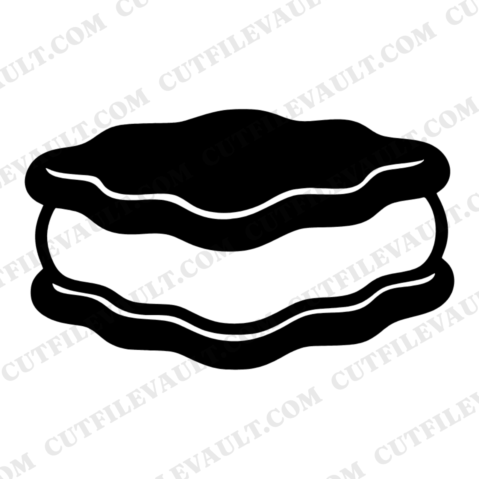 Retro Groovy Ice Cream Sandwich SVG PNG, 70s Boho Cross Section Cut File, National Ice Cream Day — view 1