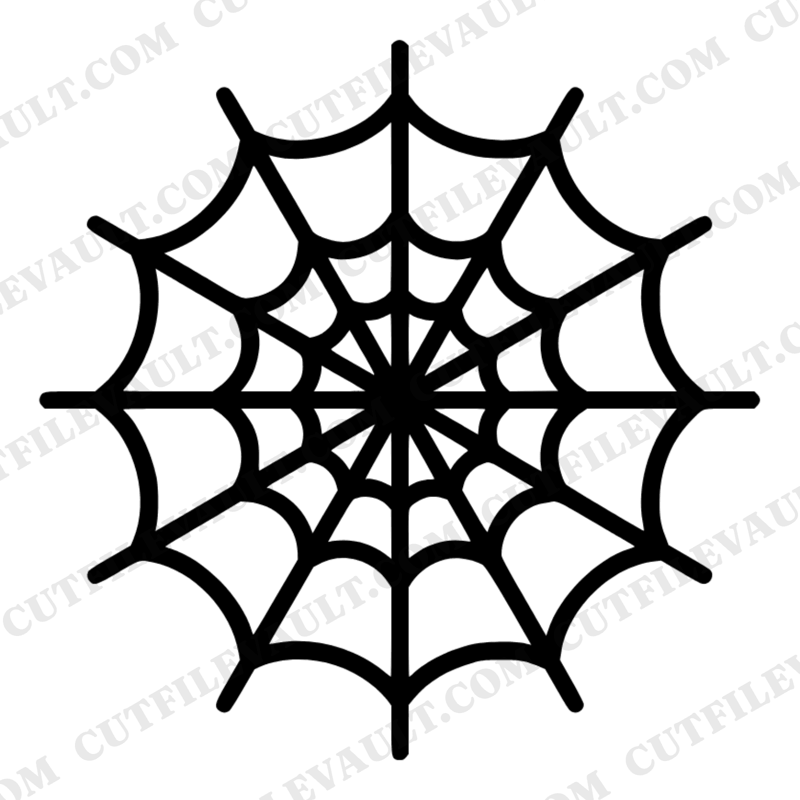 Spider Web Mandala SVG PNG, Eight Point Radial Halloween Cut File, Geometric Web Silhouette Design — view 1