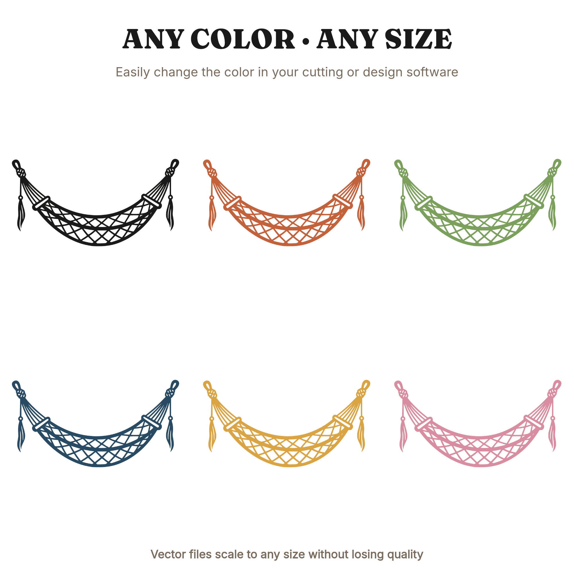 National Lazy Day Hammock SVG PNG Art Nouveau Knots Silhouette Cut File Cricut Vinyl Decal — view 2