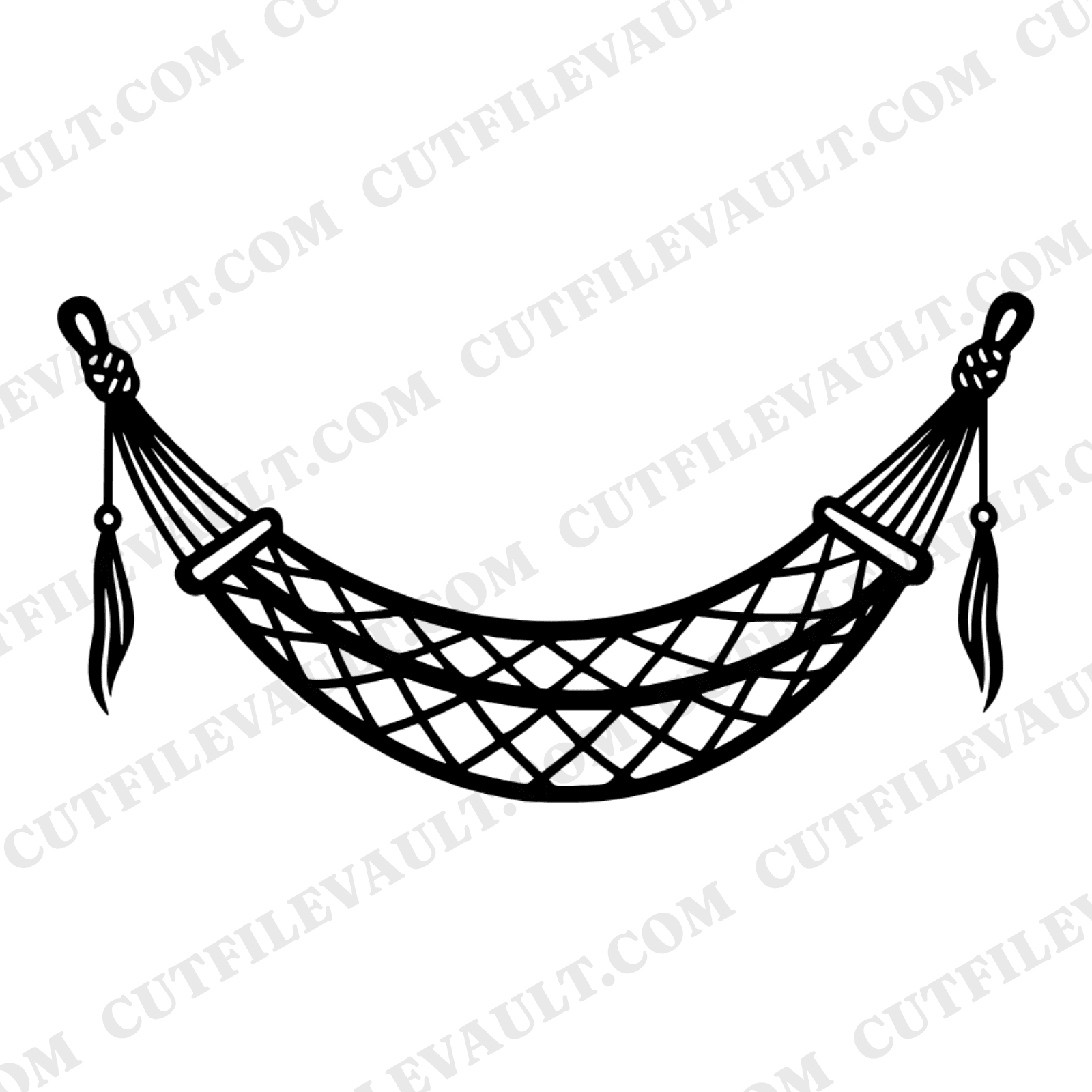 National Lazy Day Hammock SVG PNG Art Nouveau Knots Silhouette Cut File Cricut Vinyl Decal — view 1