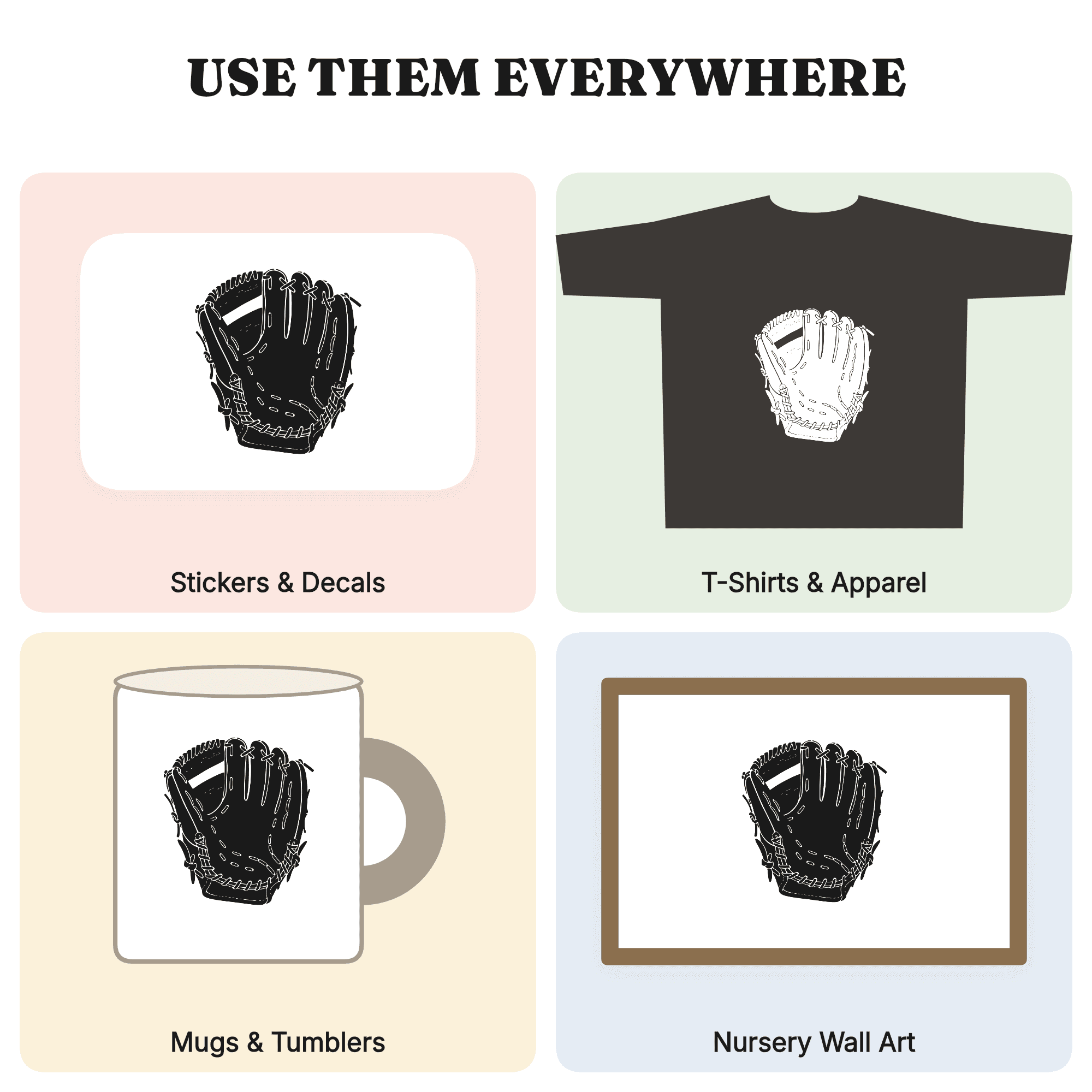 Vintage Baseball Glove SVG PNG, Retro Sports Silhouette Cut File, National Hot Dog Day Design — view 3