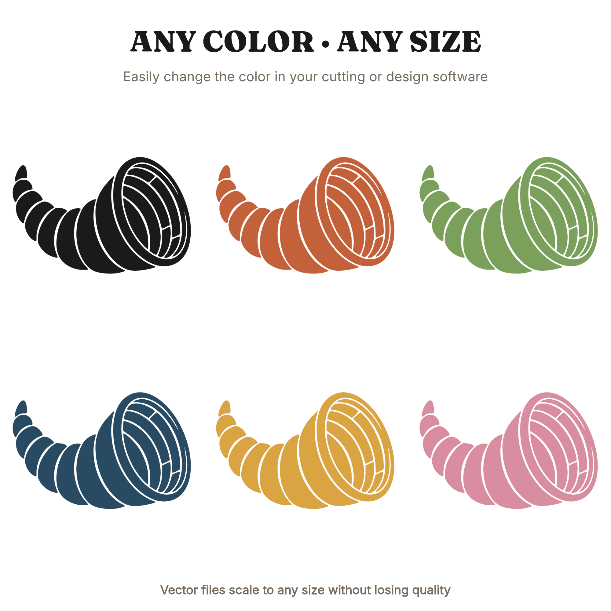 Thanksgiving Cornucopia SVG PNG, Harvest Horn Basket Silhouette Cut File, Rustic Fall Decor Design — view 2
