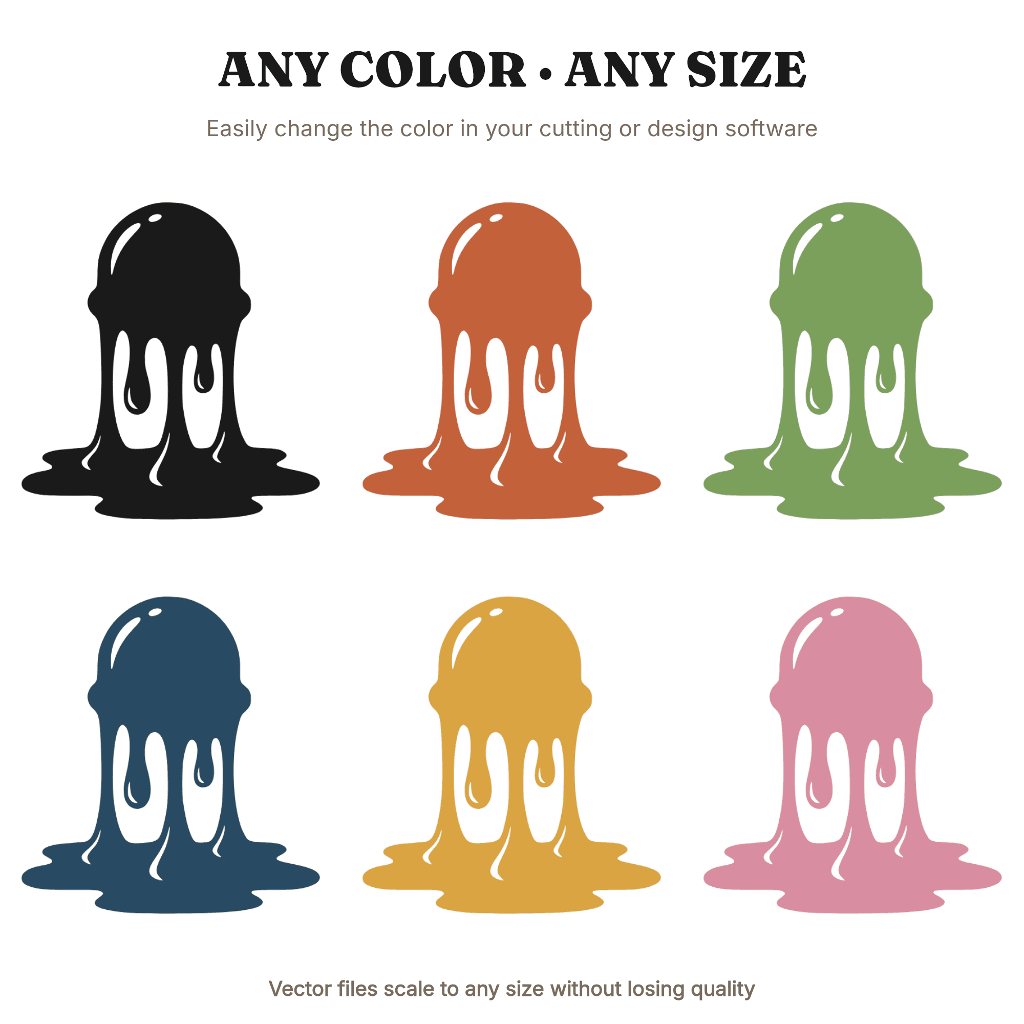 Groovy Melting Ice Cream SVG PNG, Retro 70s Drip Ice Cream Scoop Cut File for Cricut — view 2