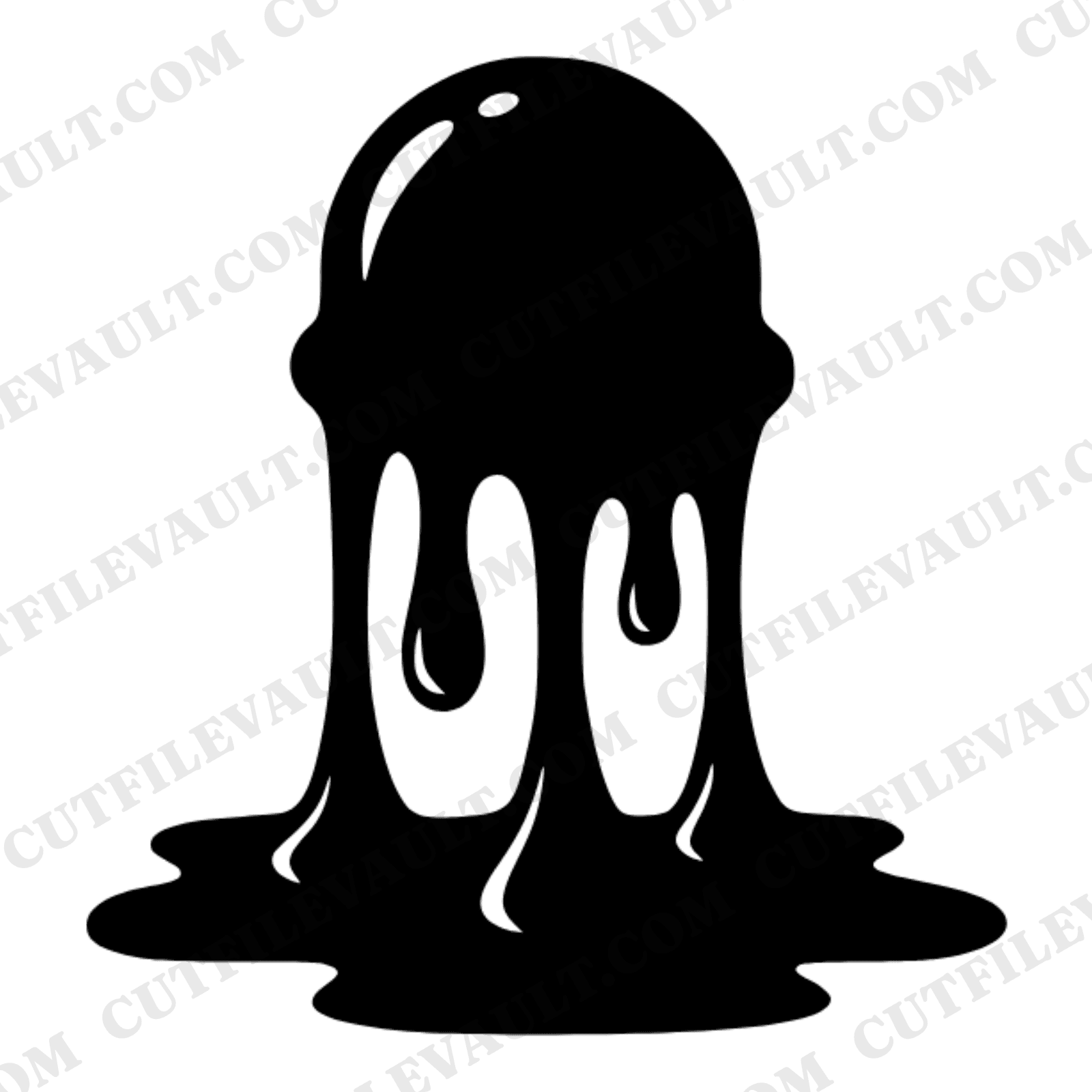 Groovy Melting Ice Cream SVG PNG, Retro 70s Drip Ice Cream Scoop Cut File for Cricut — view 1
