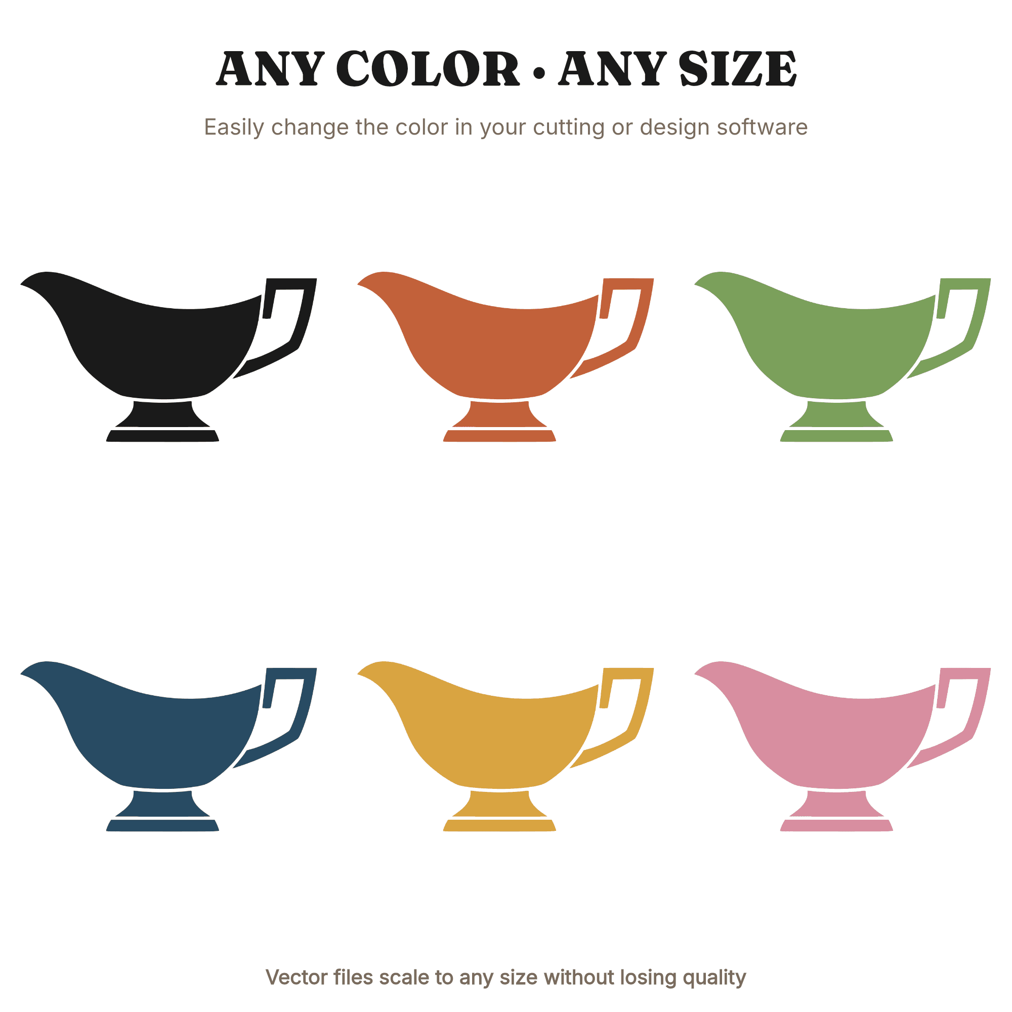 Art Deco Gravy Boat SVG PNG, Thanksgiving Dining Silhouette, Scandinavian Line Art Cut File — view 2