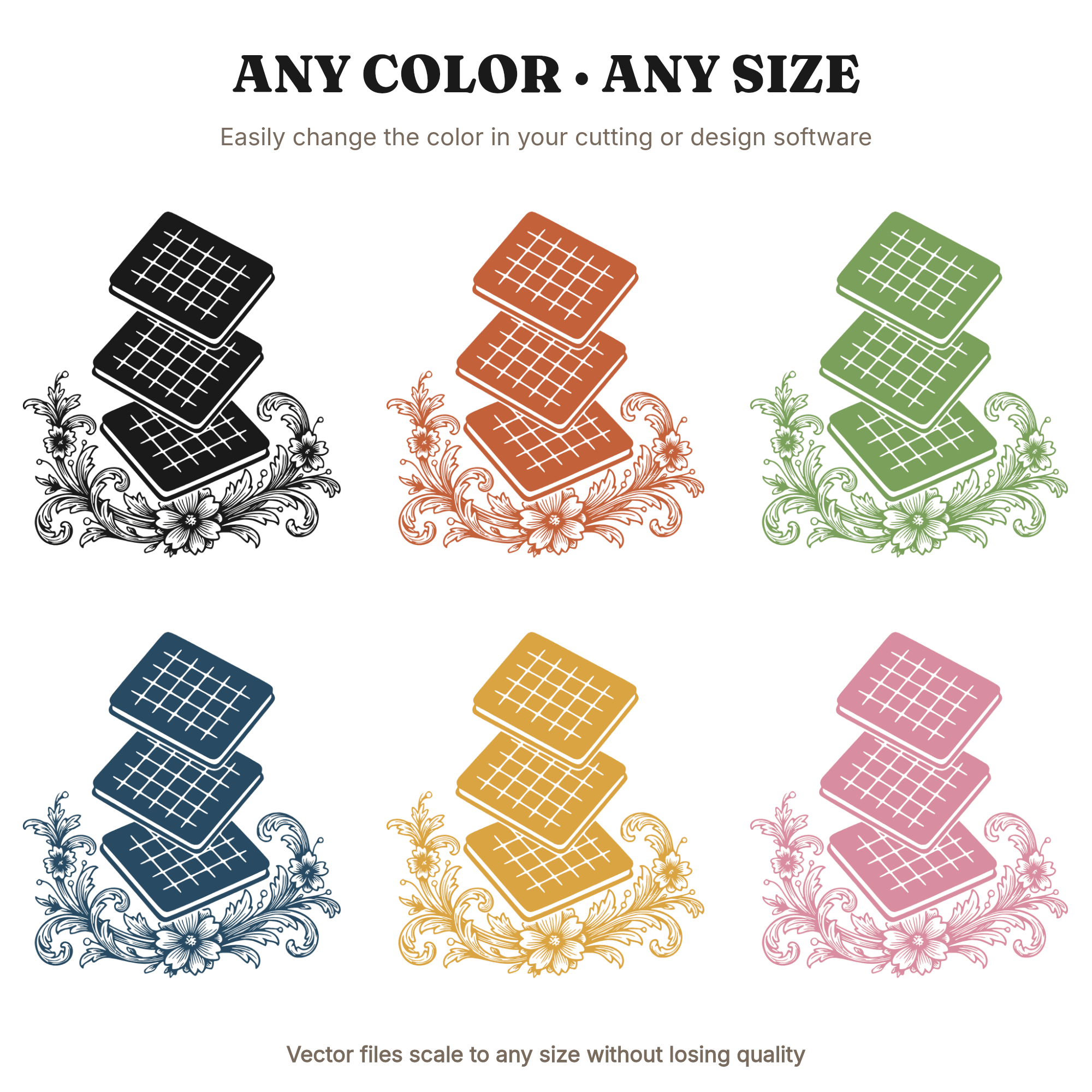 Leaning S'mores Tower SVG PNG, National S'mores Day Cut File, Vintage Botanical Campfire Treat Design — view 2