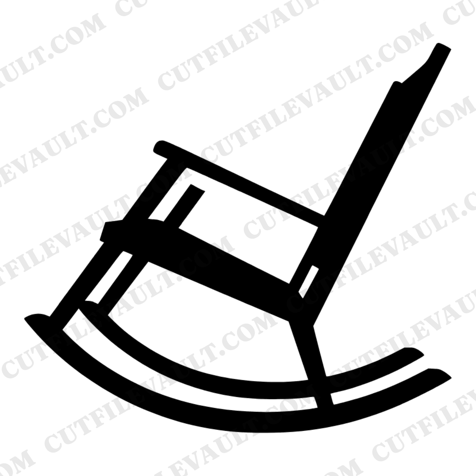 Celestial Grandparents Day Rocking Chair SVG PNG, Vintage Art Deco Rocker Silhouette Cut File — view 1