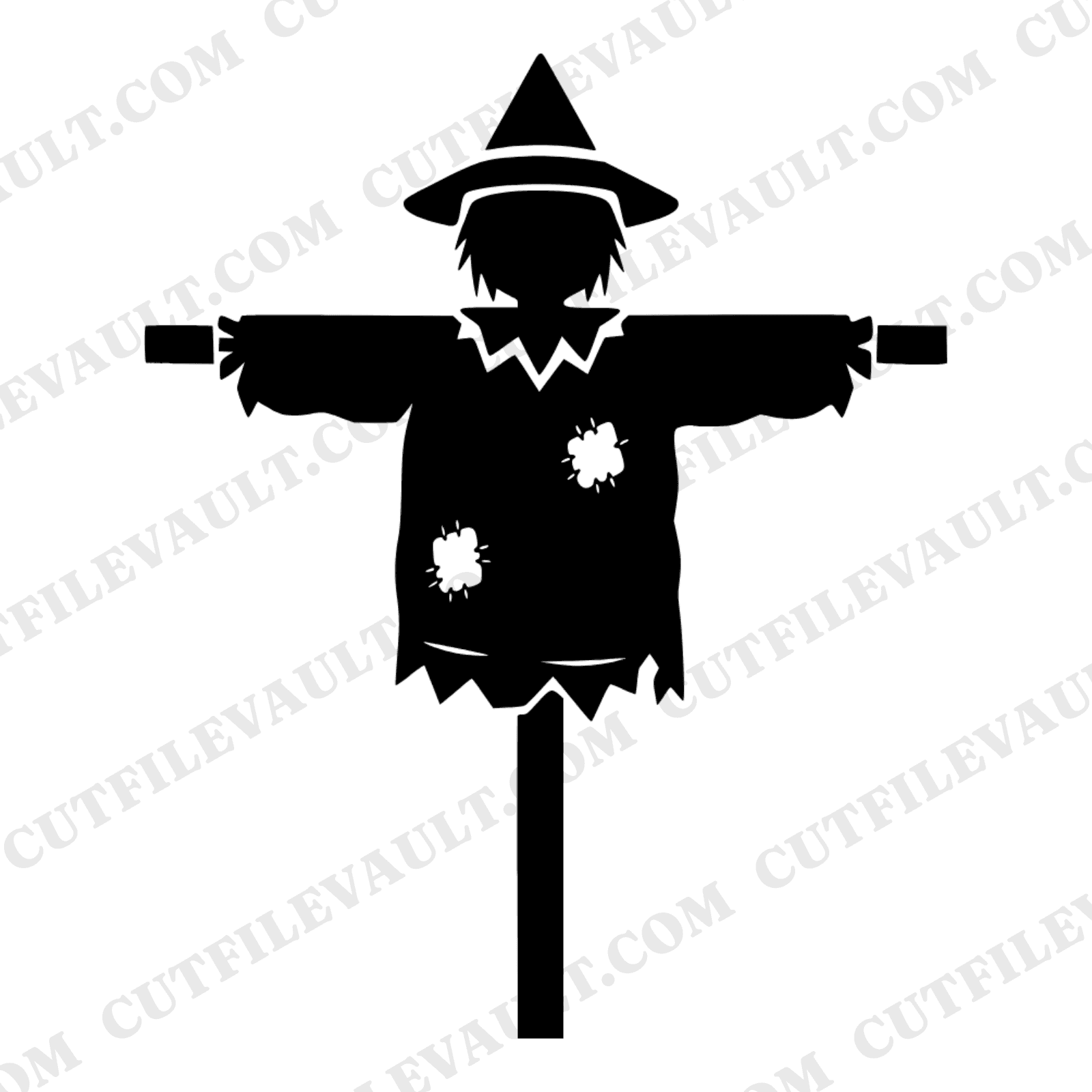 Scarecrow Silhouette SVG PNG Halloween Decor Cut File Rural Guardian Autumn Harvest Vinyl Design — view 1