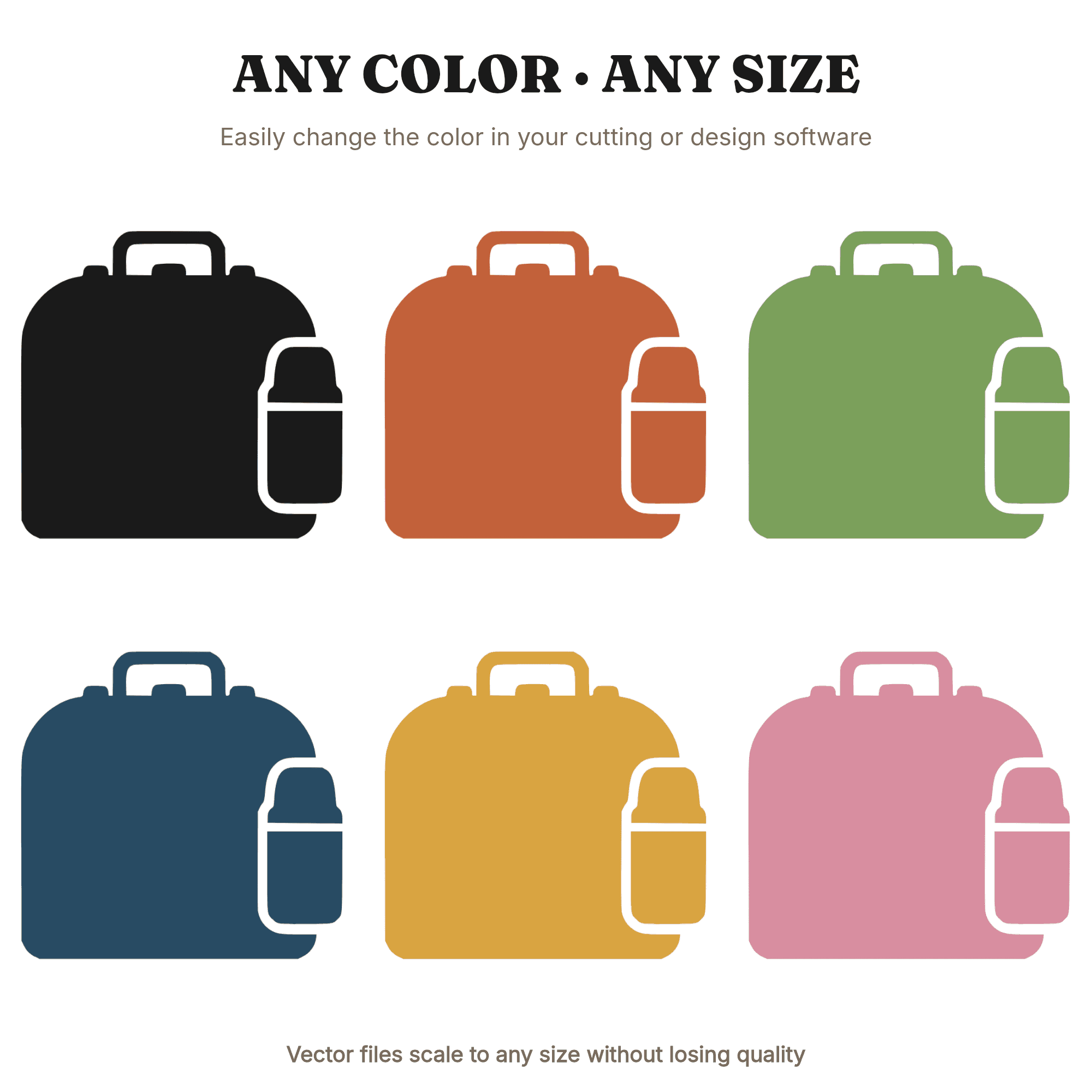 Retro Lunchbox Thermos SVG PNG, Vintage 1950s Blob Abstract Back to School Cut File — view 2