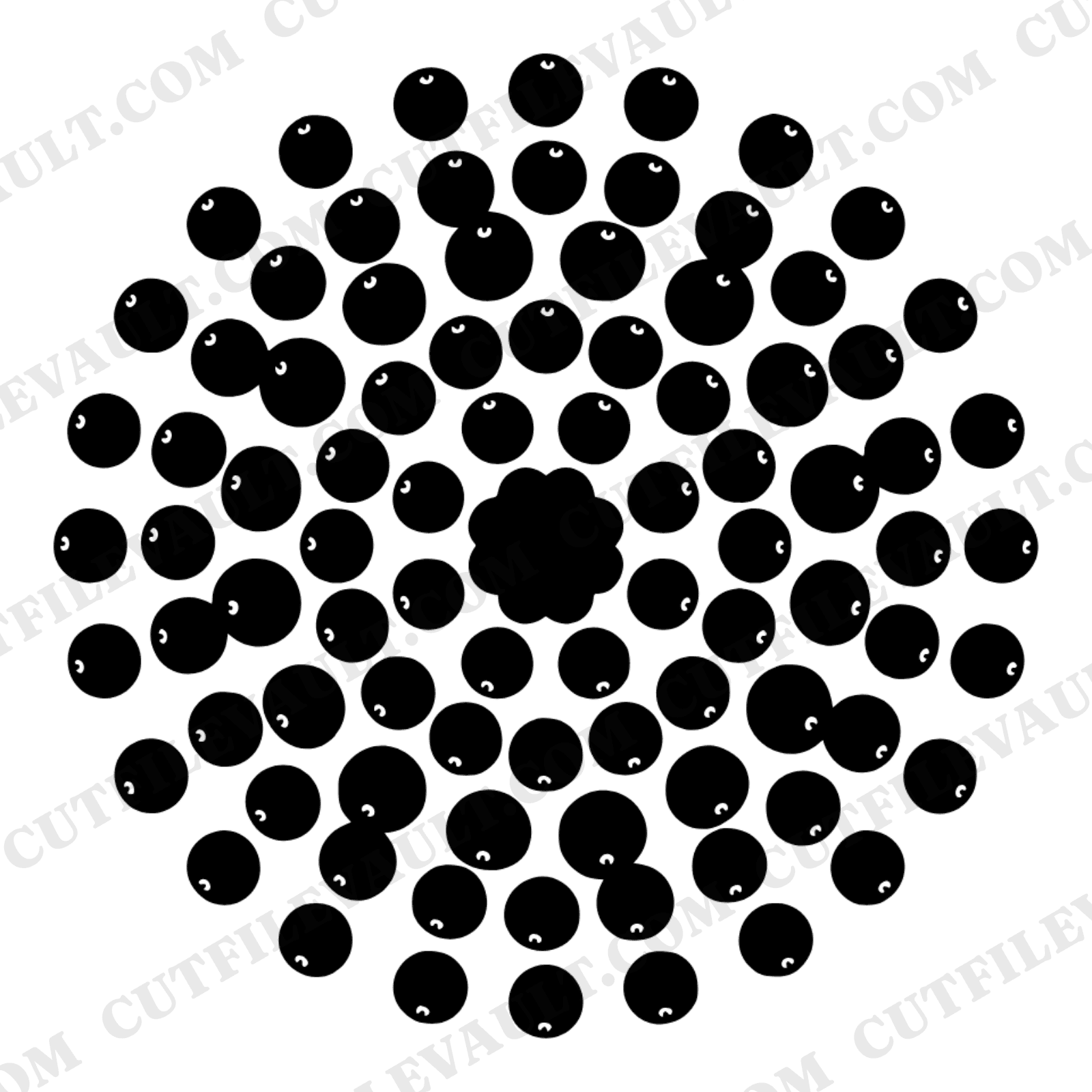 Cranberry Mandala SVG PNG, Thanksgiving Harvest Decor, Fall Berry Cut File, Modern Minimalist Design — view 1