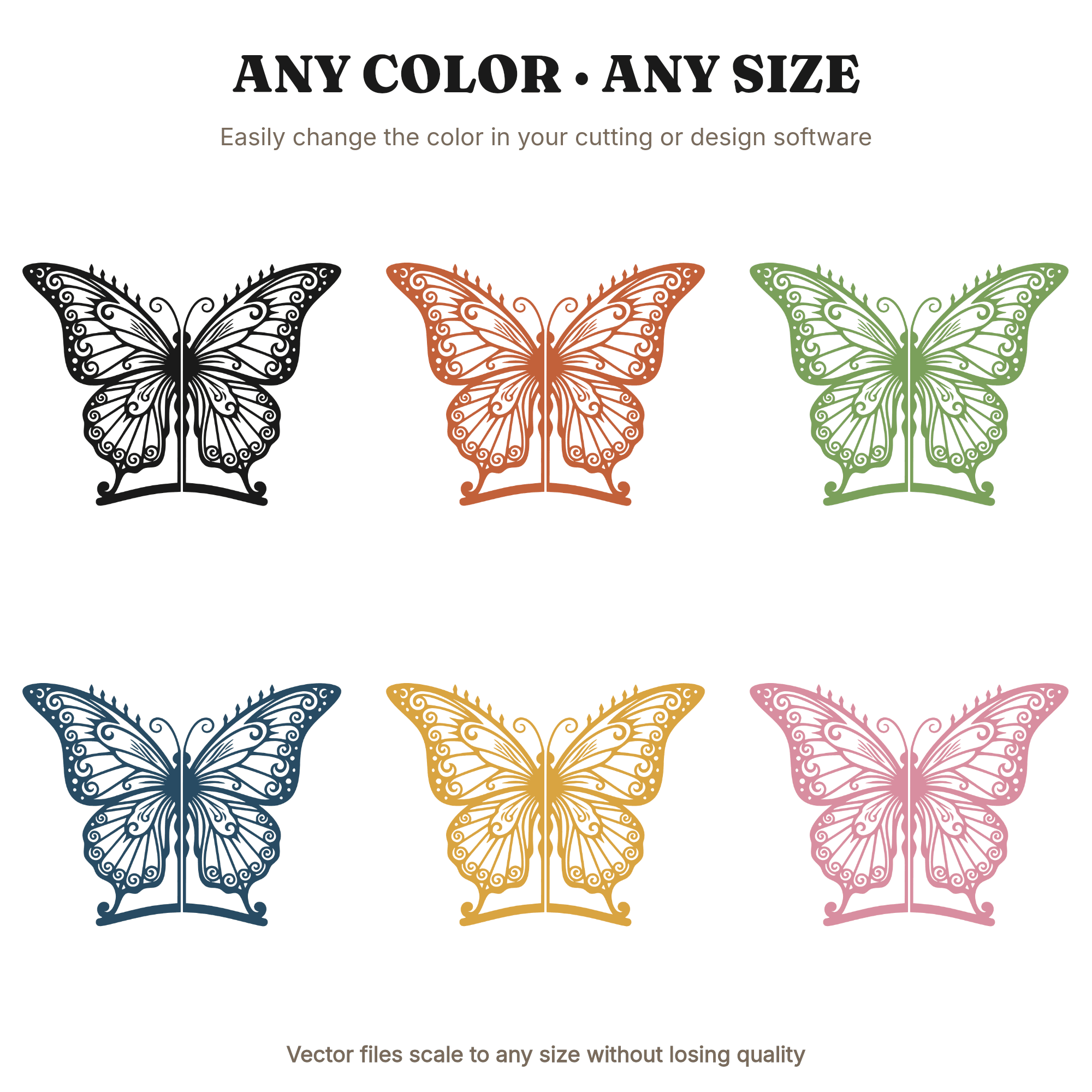 Butterfly Cemetery Gate SVG PNG, Symmetrical Folk Art Halloween Cut File, Cottagecore Floral Decor — view 2