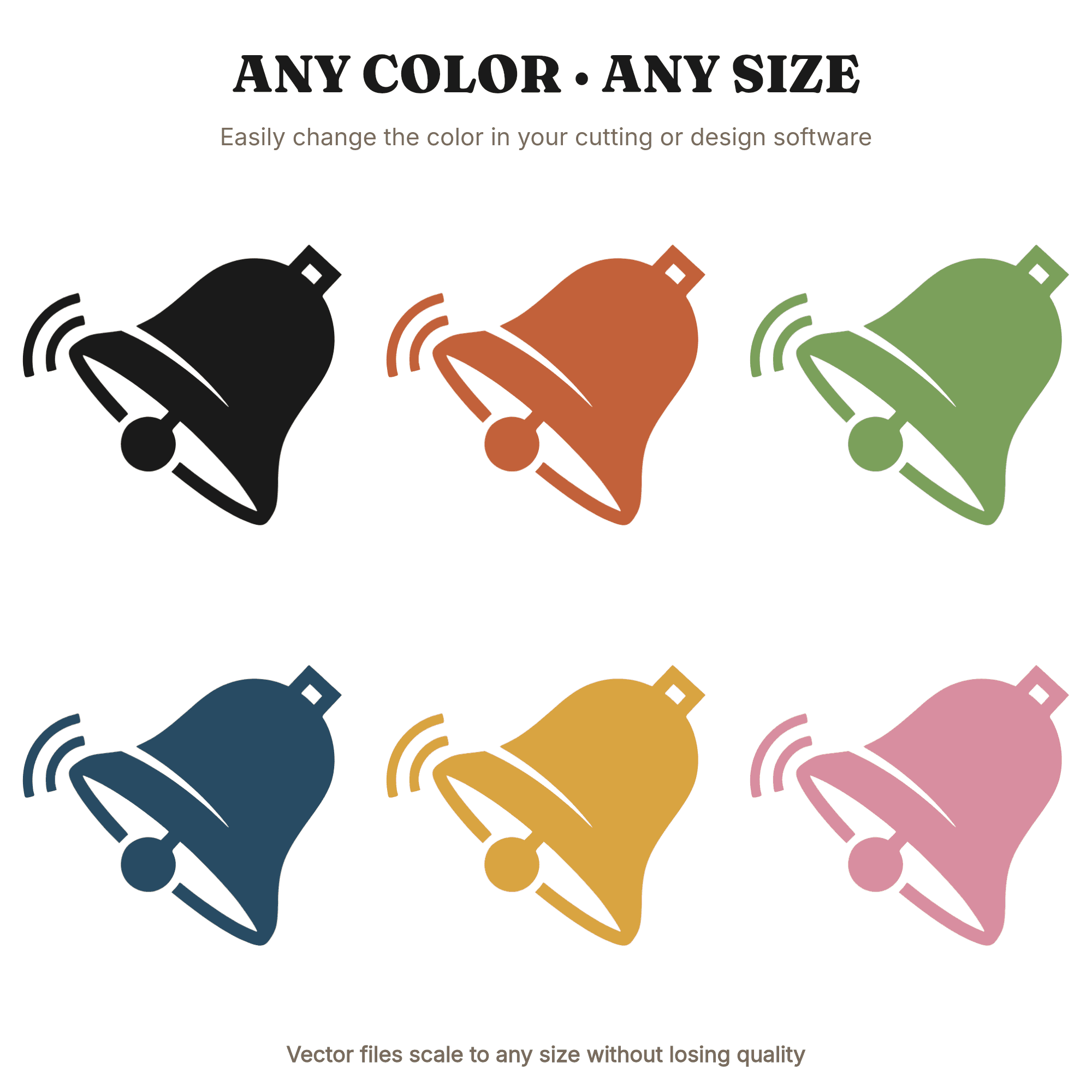 Vintage School Bell SVG PNG, Art Deco Hand Bell Cut File, Retro Schoolhouse Clipart, Back to School — view 2