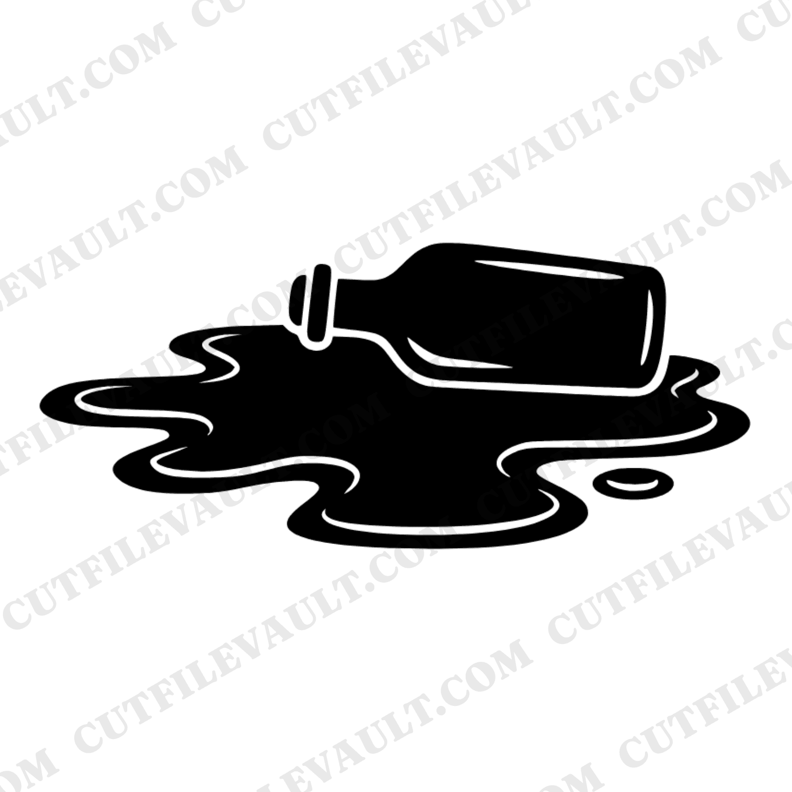 Retro Potion Bottle SVG PNG, 70s Groovy Spill Puddle Cut File, Halloween Craft Design — view 1