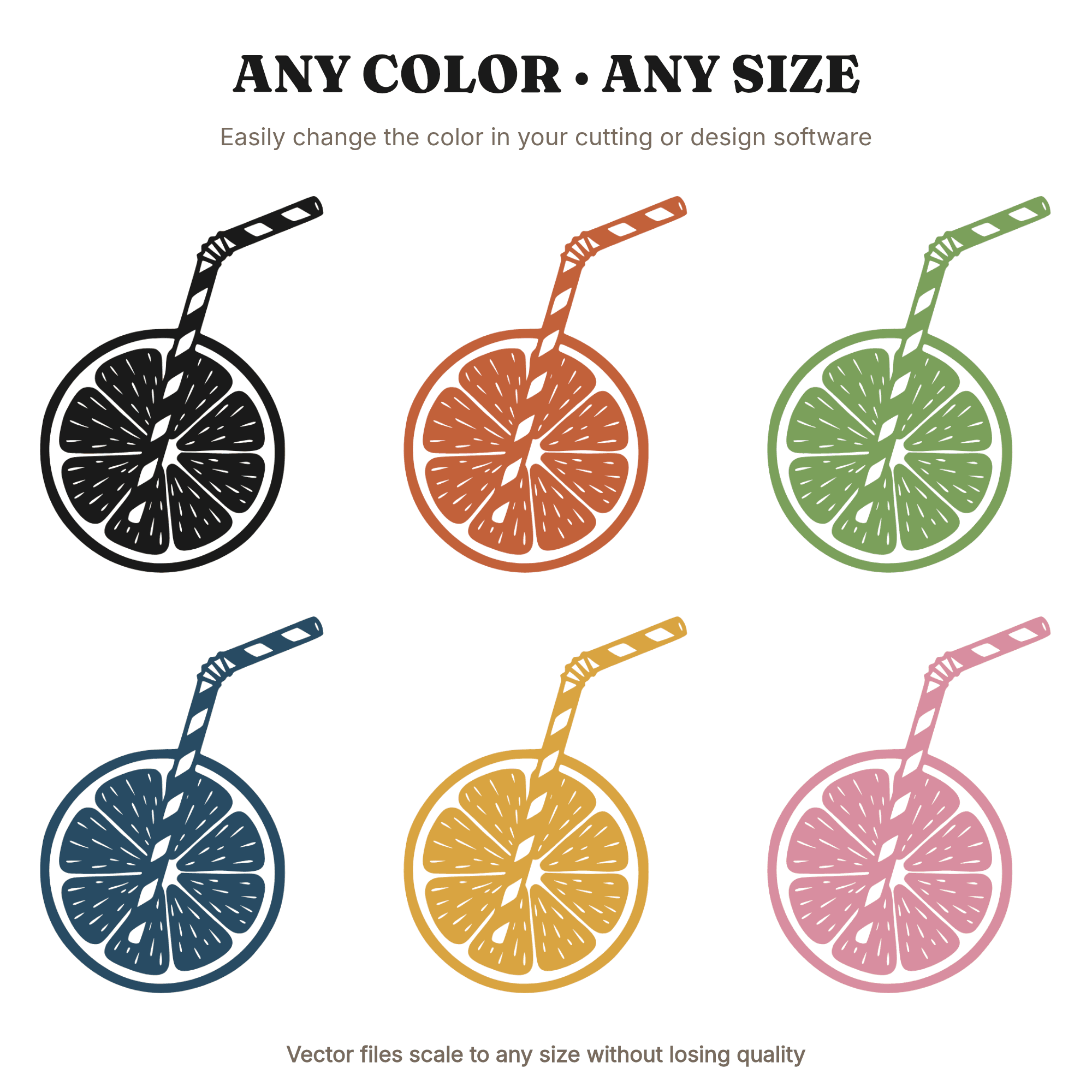 National Lemonade Day SVG PNG Lemon Slice Bendy Straw Cut File Scandinavian Line Art Doodle — view 2