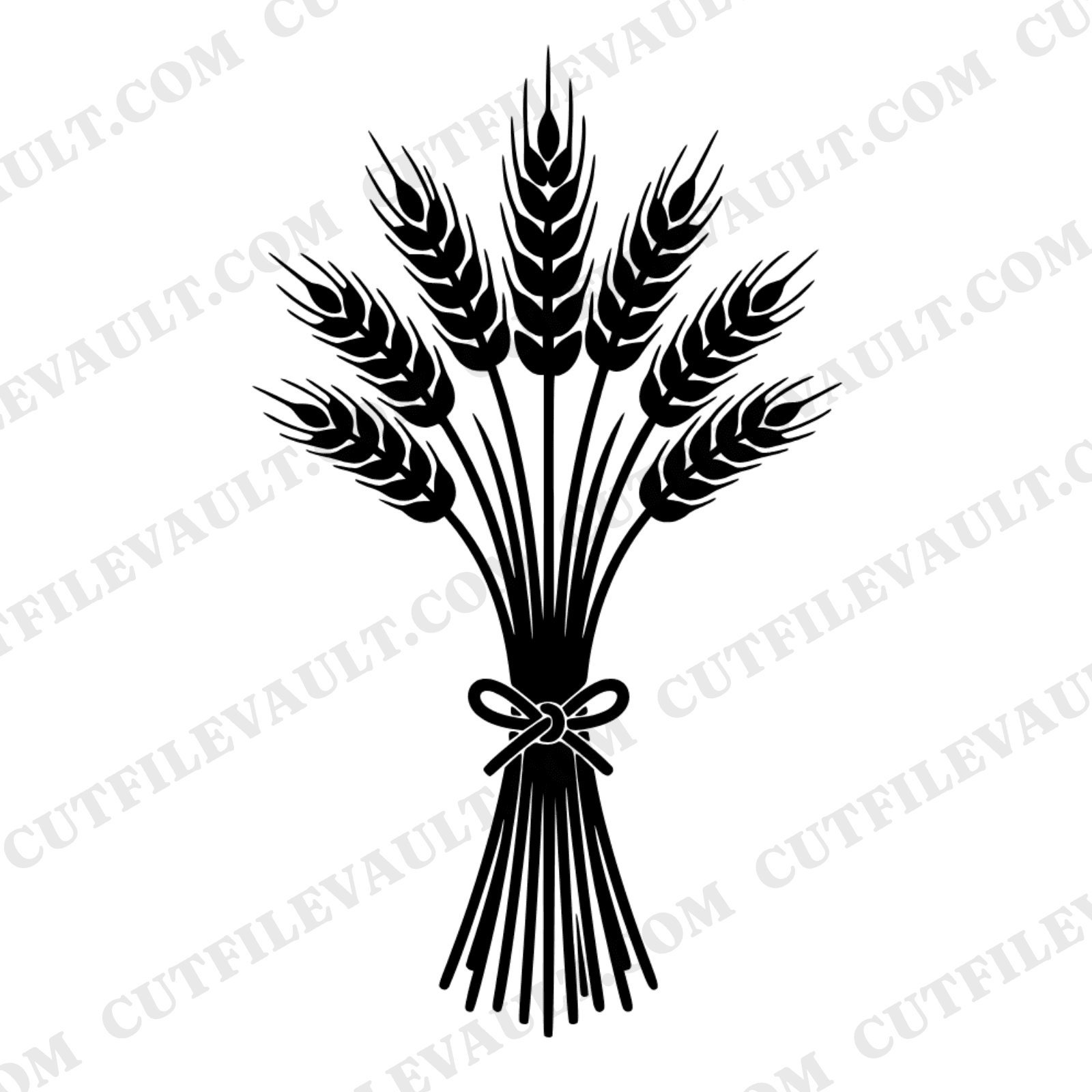 Nordic Wheat Sheaf SVG PNG, Thanksgiving Harvest Bundle Silhouette, Farmhouse Cottagecore Cut File — view 1