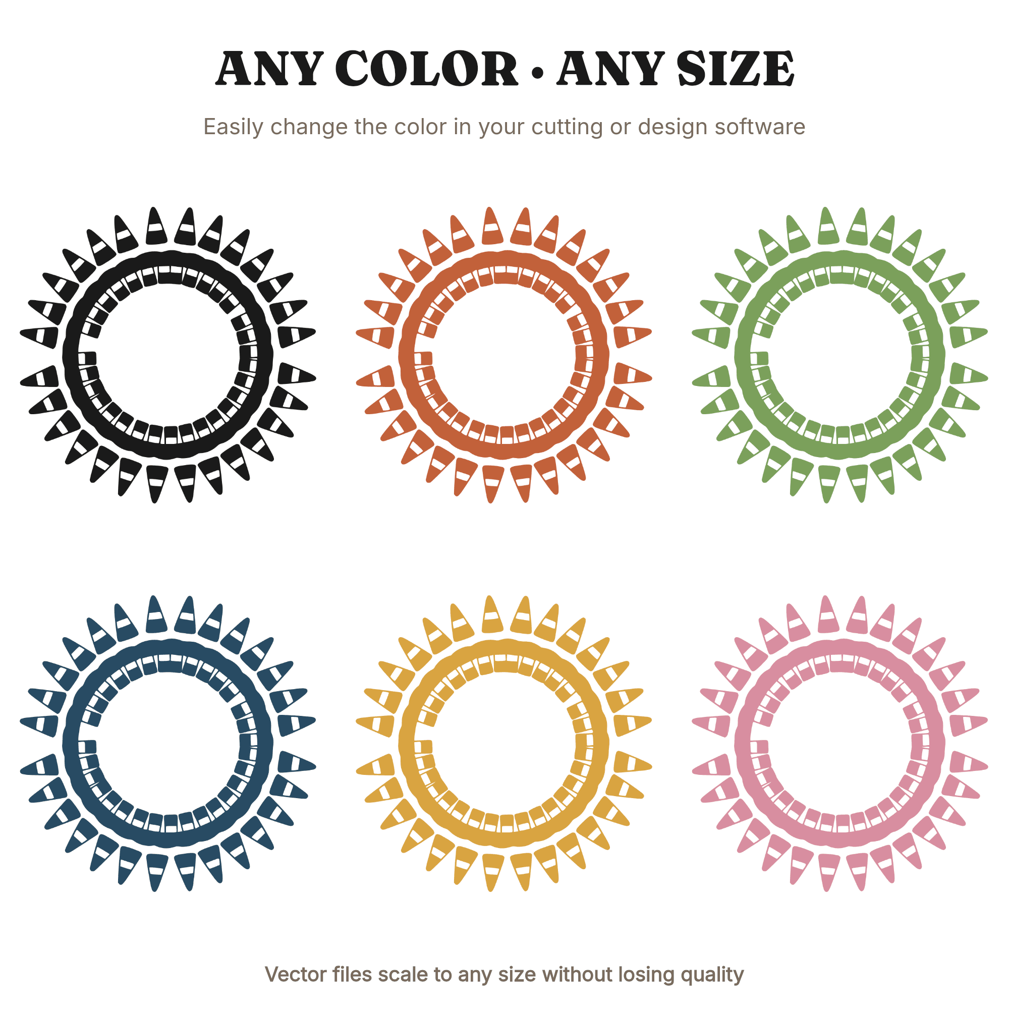 Groovy Candy Corn Mandala SVG PNG, Retro 70s Halloween Circle Ring Cut File, Vintage Geometric Design — view 2