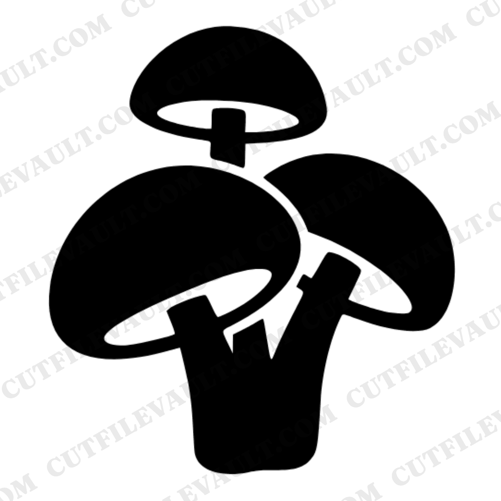 Stacked Mushroom SVG PNG, Mid-Century Woodland Silhouette, Autumn Foraging Cut File, Retro Nature — view 1