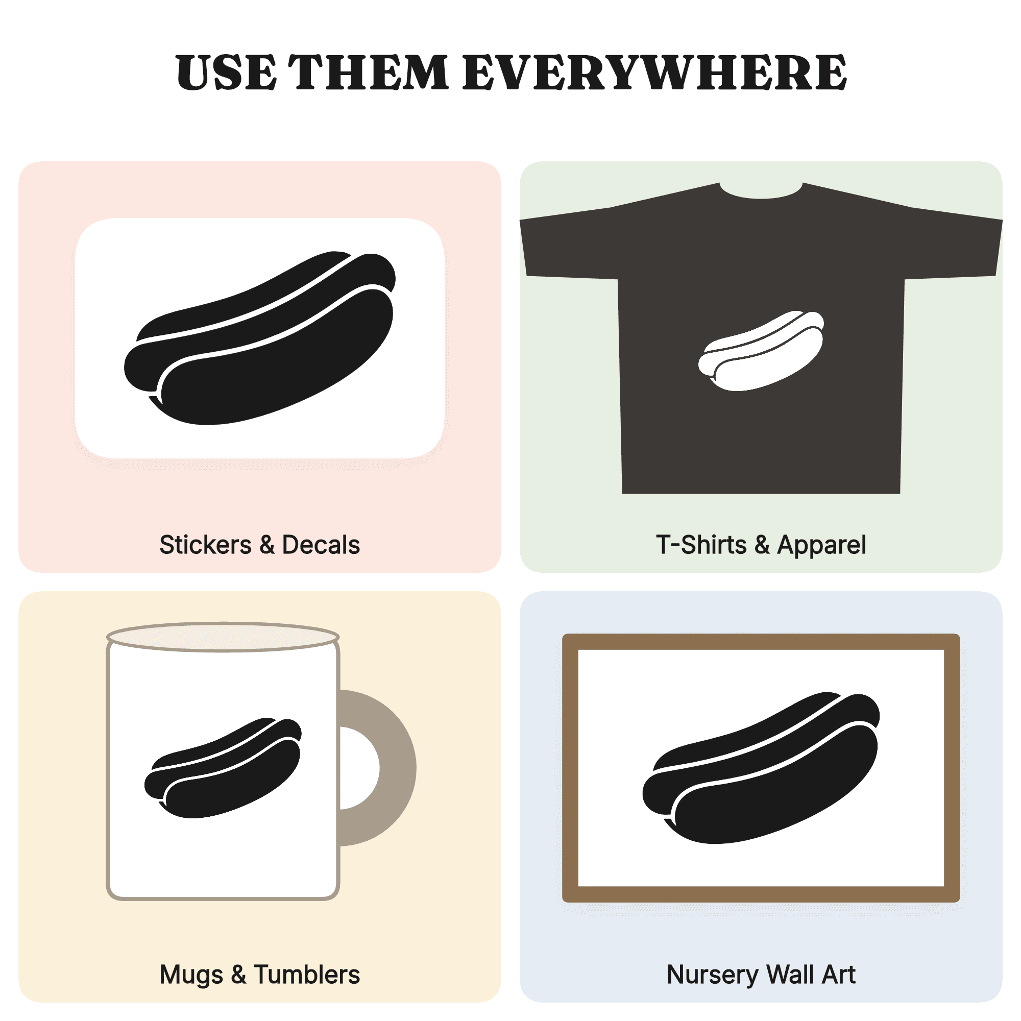 Groovy Hot Dog Bun SVG PNG Split Top View Retro 70s Mid Century Minimal Cookout BBQ Cut File — view 3