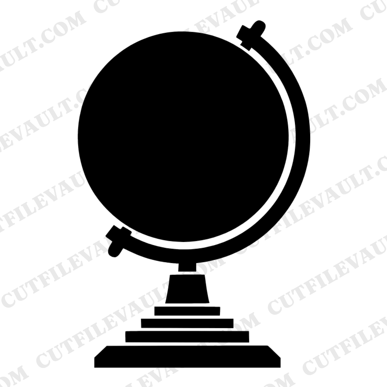 Vintage Desktop Globe SVG PNG, Art Deco Stand Silhouette, Back to School Cut File, Teacher Gift — view 1