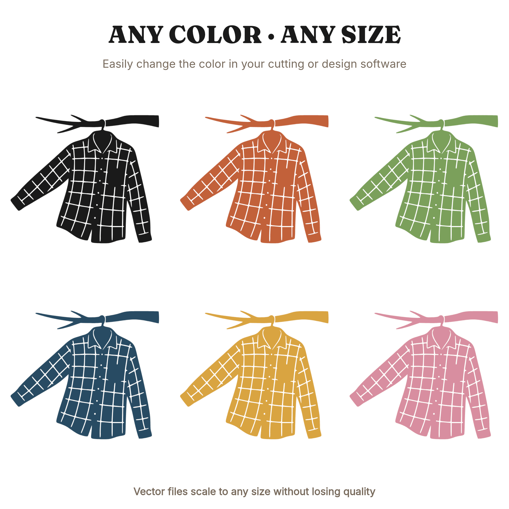 Flannel Shirt Autumn Branch SVG PNG Welcome Fall Cut File Mid Century Minimal Seasonal Decor — view 2