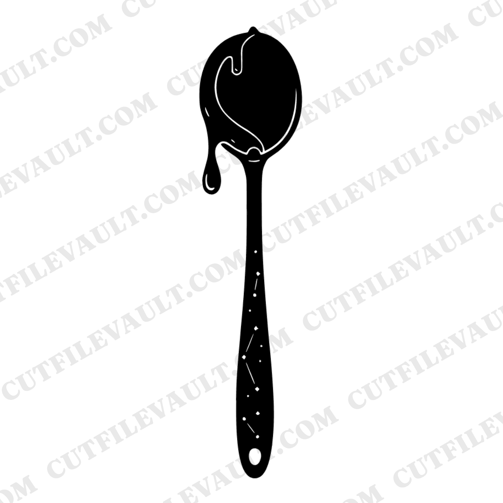 Celestial Ice Cream Scoop SVG PNG, Mystical Moon Drip Kitchen Cut File, Summer Decor Cricut Design — view 1