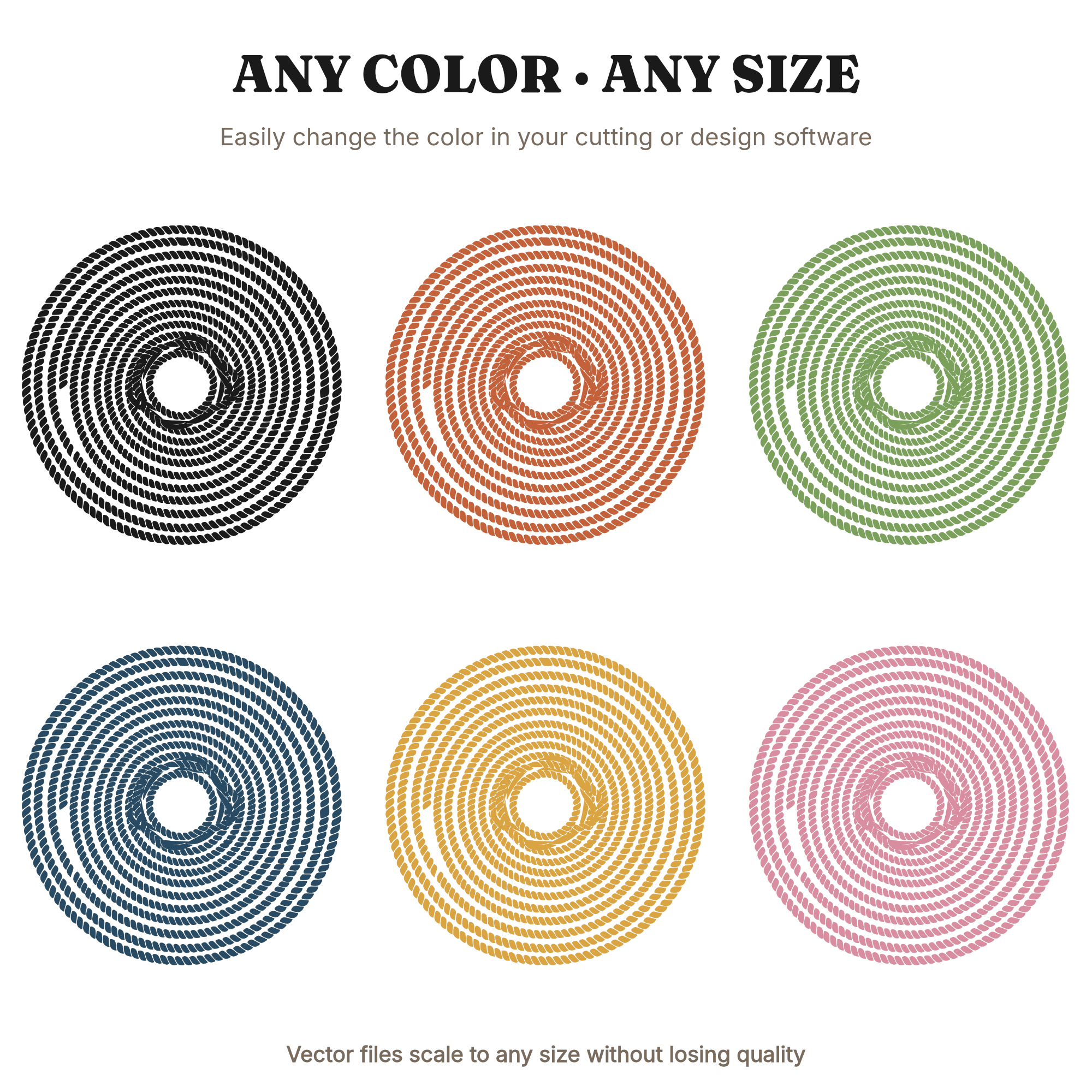 Celestial Rope Coil SVG PNG Labor Day Tire Swing Spiral Mystical Summer Nostalgic Cut File — view 2