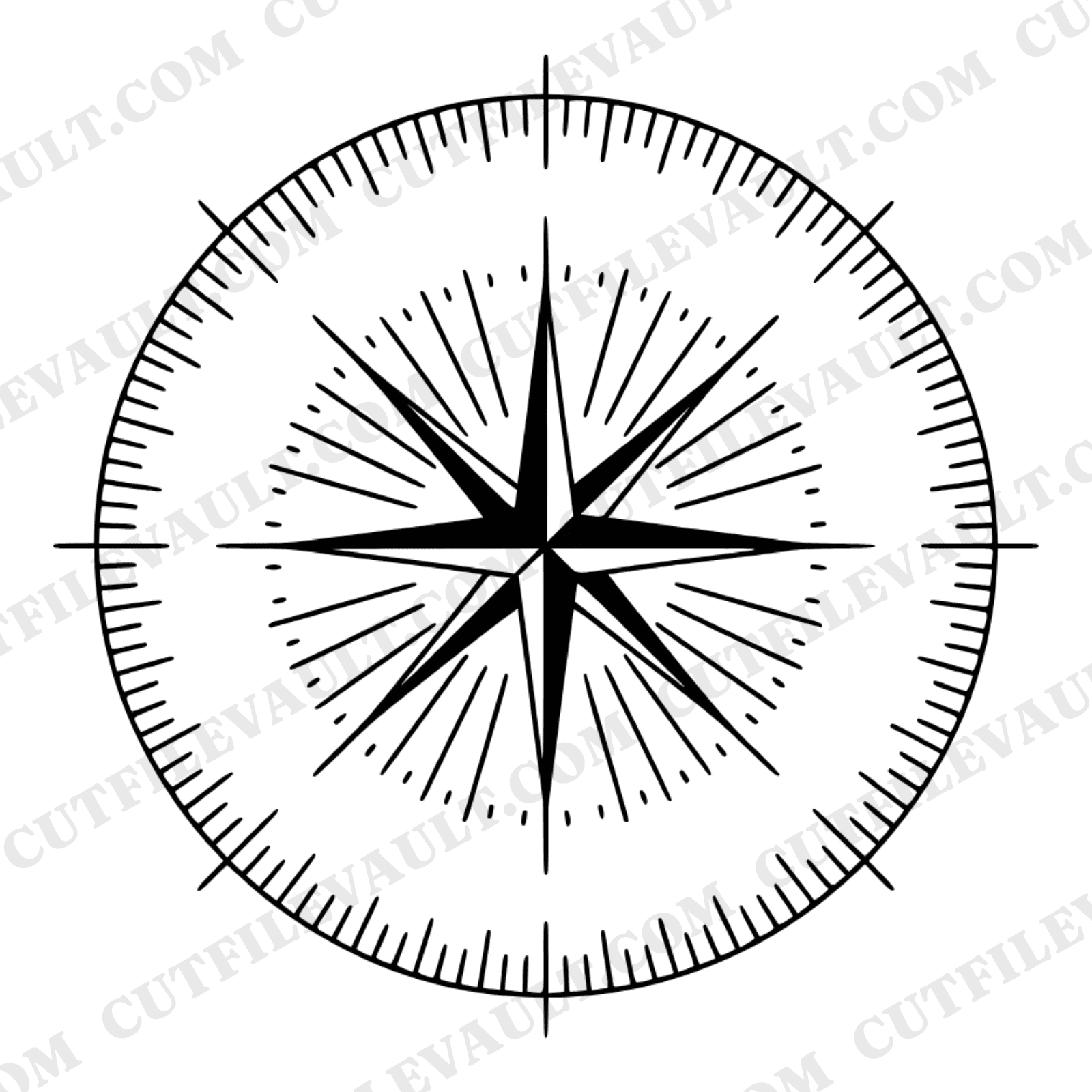 Geometric Protractor Mandala SVG PNG, Compass Rose Back to School Cut File, Math Teacher Clipart — view 1