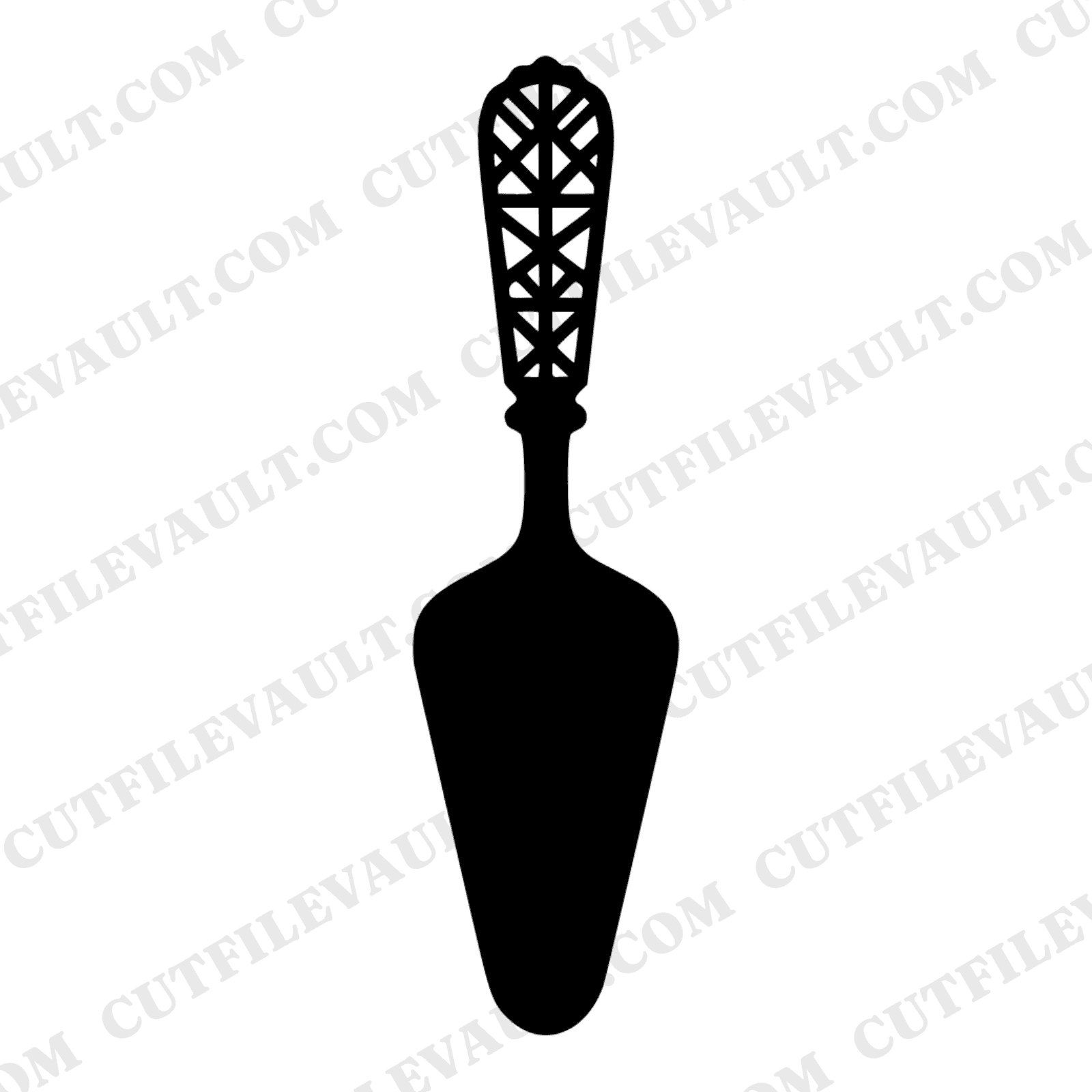 Thanksgiving Pie Server SVG PNG, Mid Century Kitchen Wall Art, Vertical Pie Server Silhouette Cut File — view 1