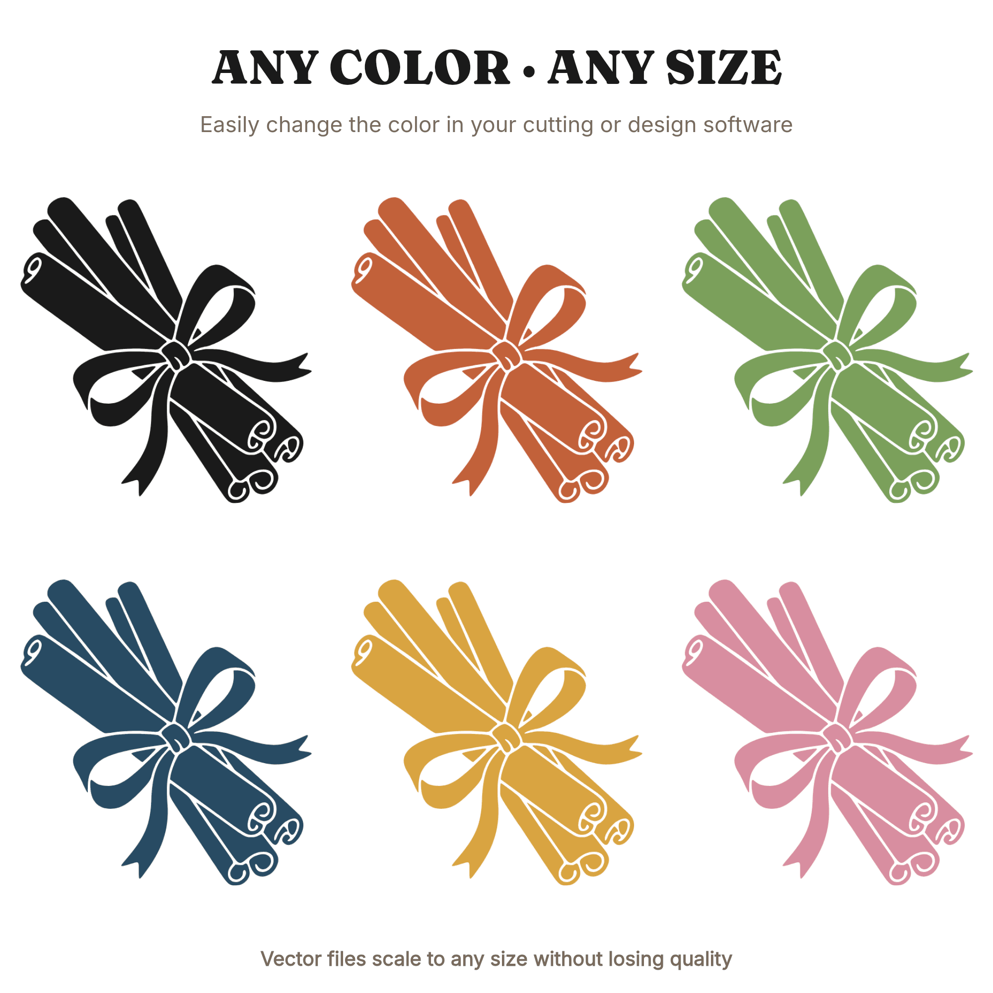 Autumn Cinnamon Stick Bundle SVG PNG, Mid-Century Fall Decor Cut File, Pumpkin Spice Season Design — view 2