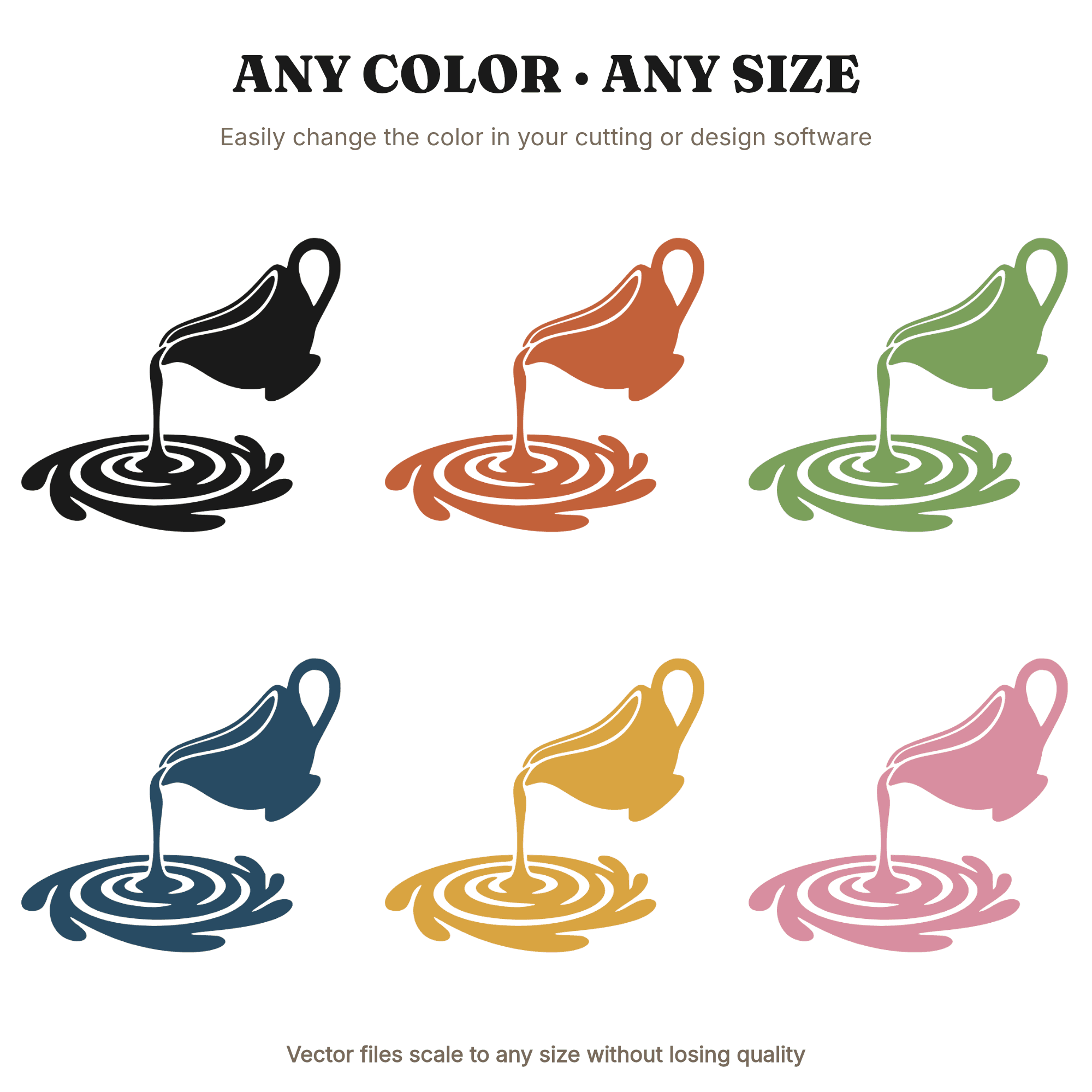 Retro Gravy Boat SVG PNG Thanksgiving Spiral Vintage 1970s Silhouette Cut File Kitchen Decor — view 2