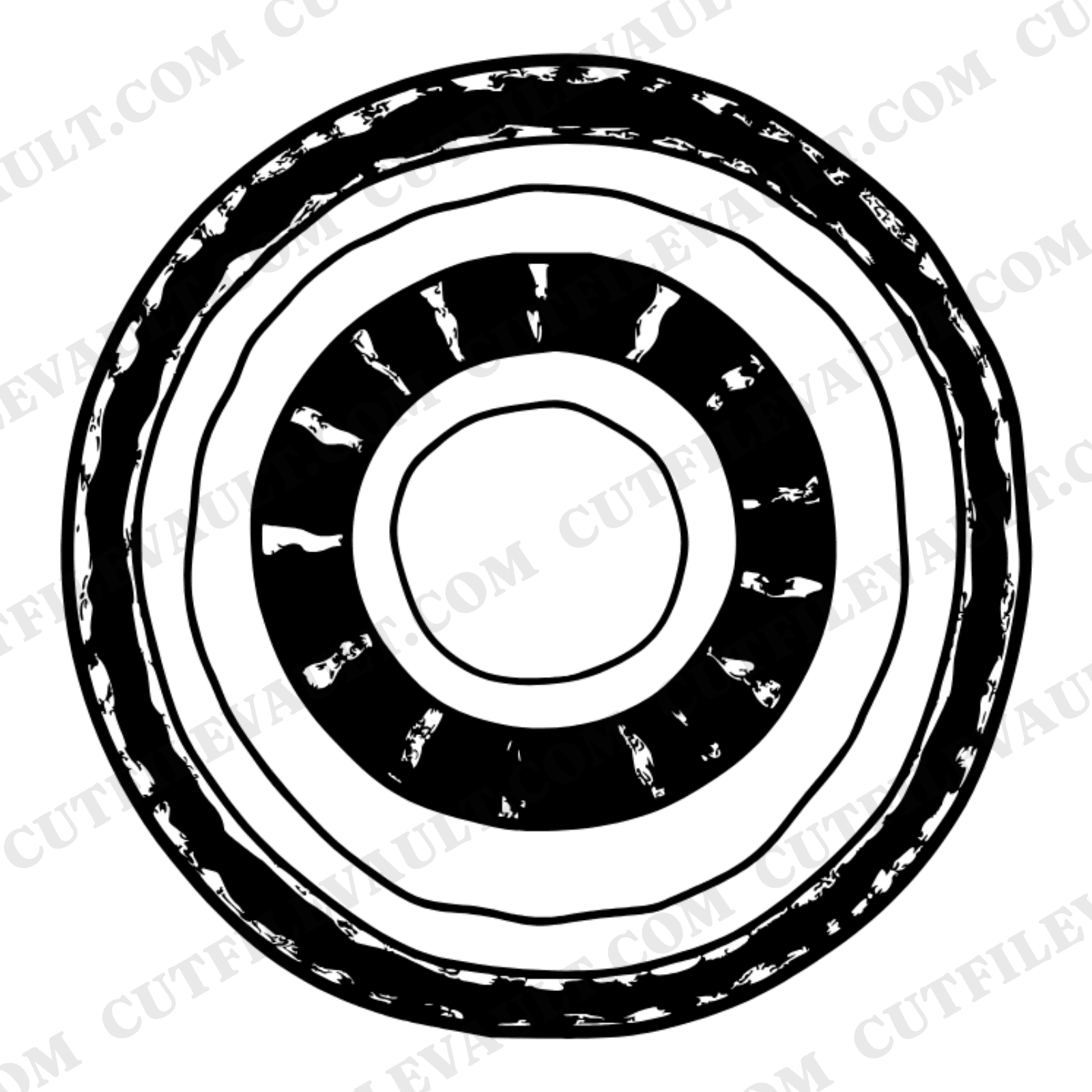 Watermelon Rind Nautilus Spiral SVG PNG, National Watermelon Day August 3rd Vintage Botanical Cut File — view 1