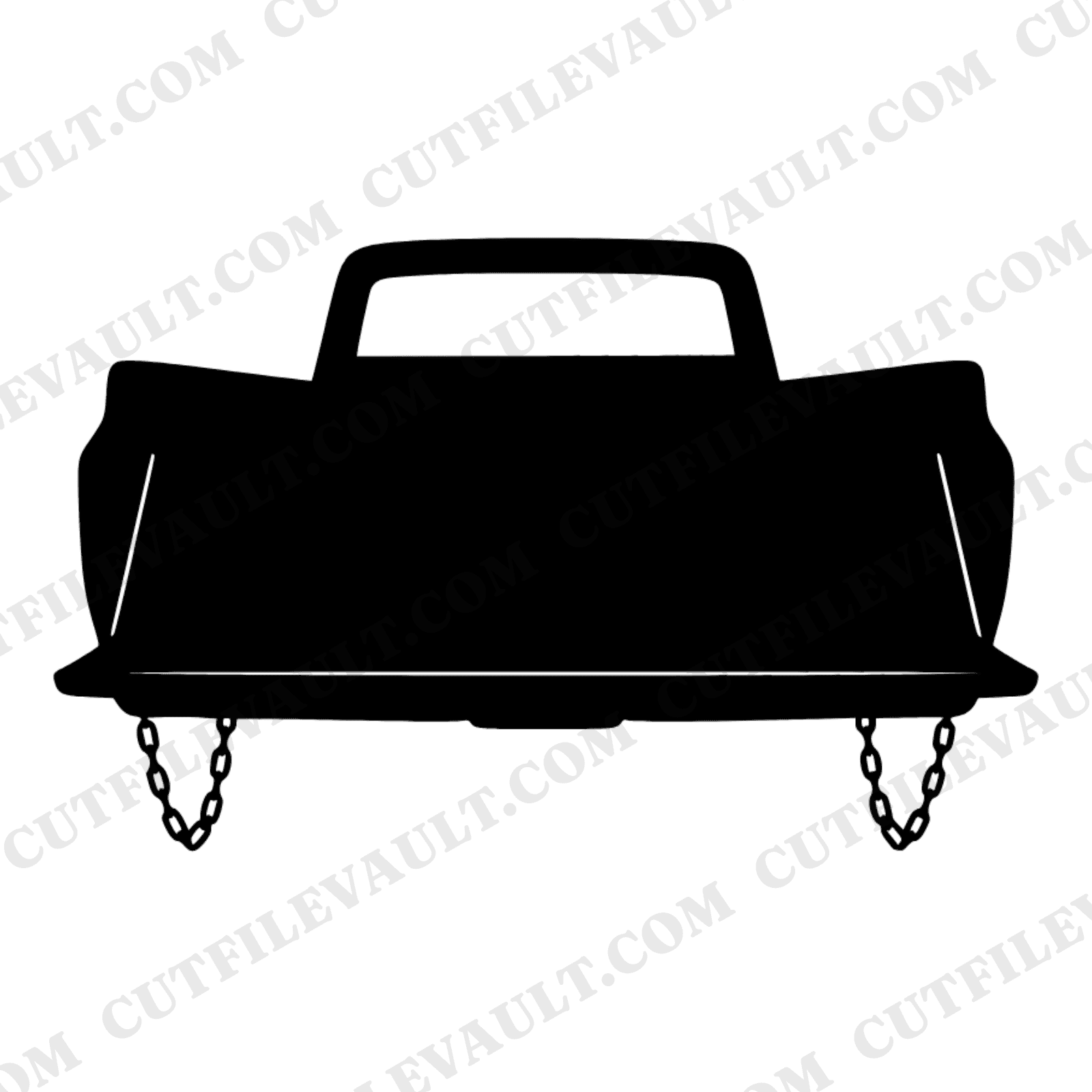 Vintage Pickup Truck Tailgate Down SVG PNG Retro 70s Silhouette Cut File Americana Road Trip