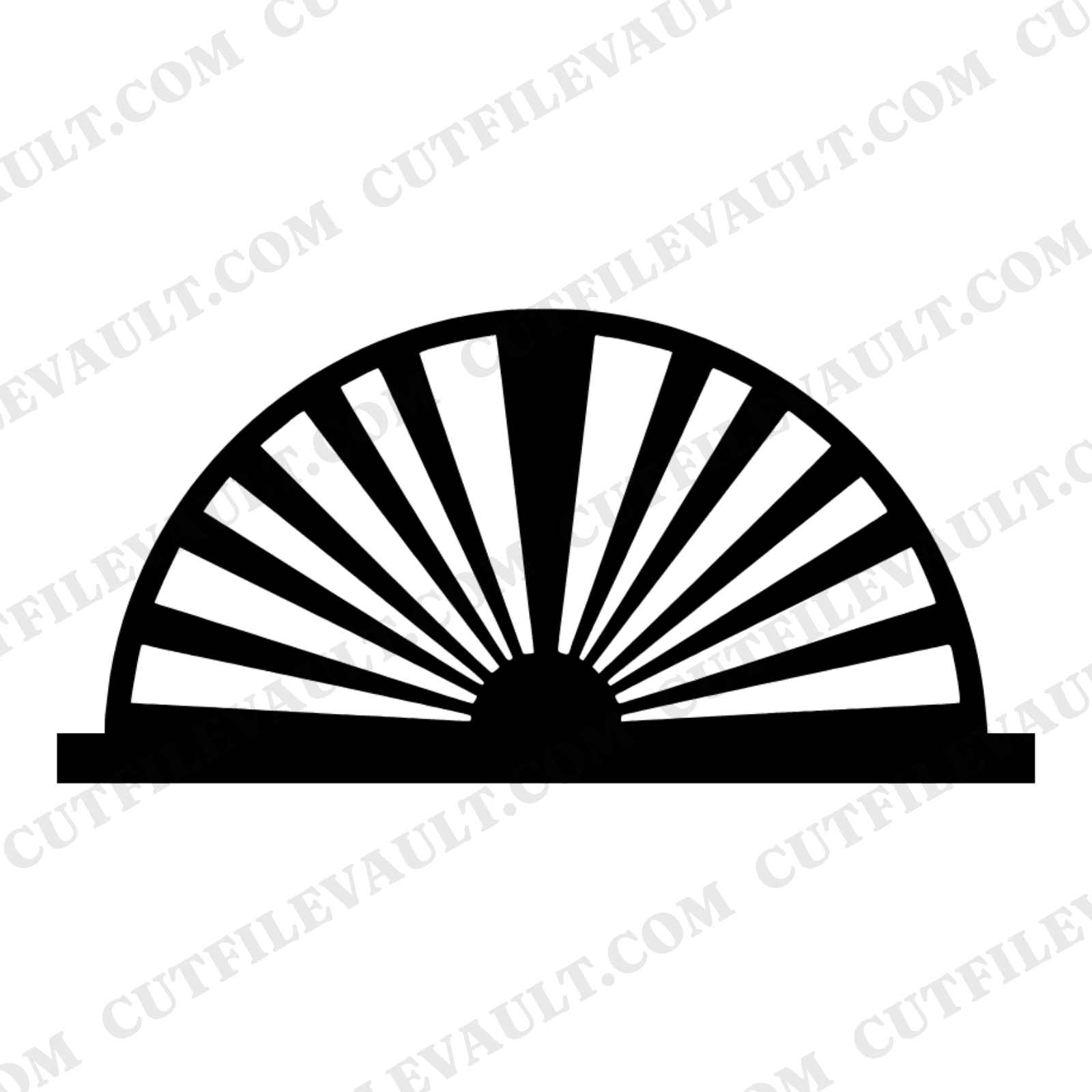Mid Century Sunburst Protractor SVG PNG, Back to School Cut File, Art Deco Geometric Teacher Clipart — view 1