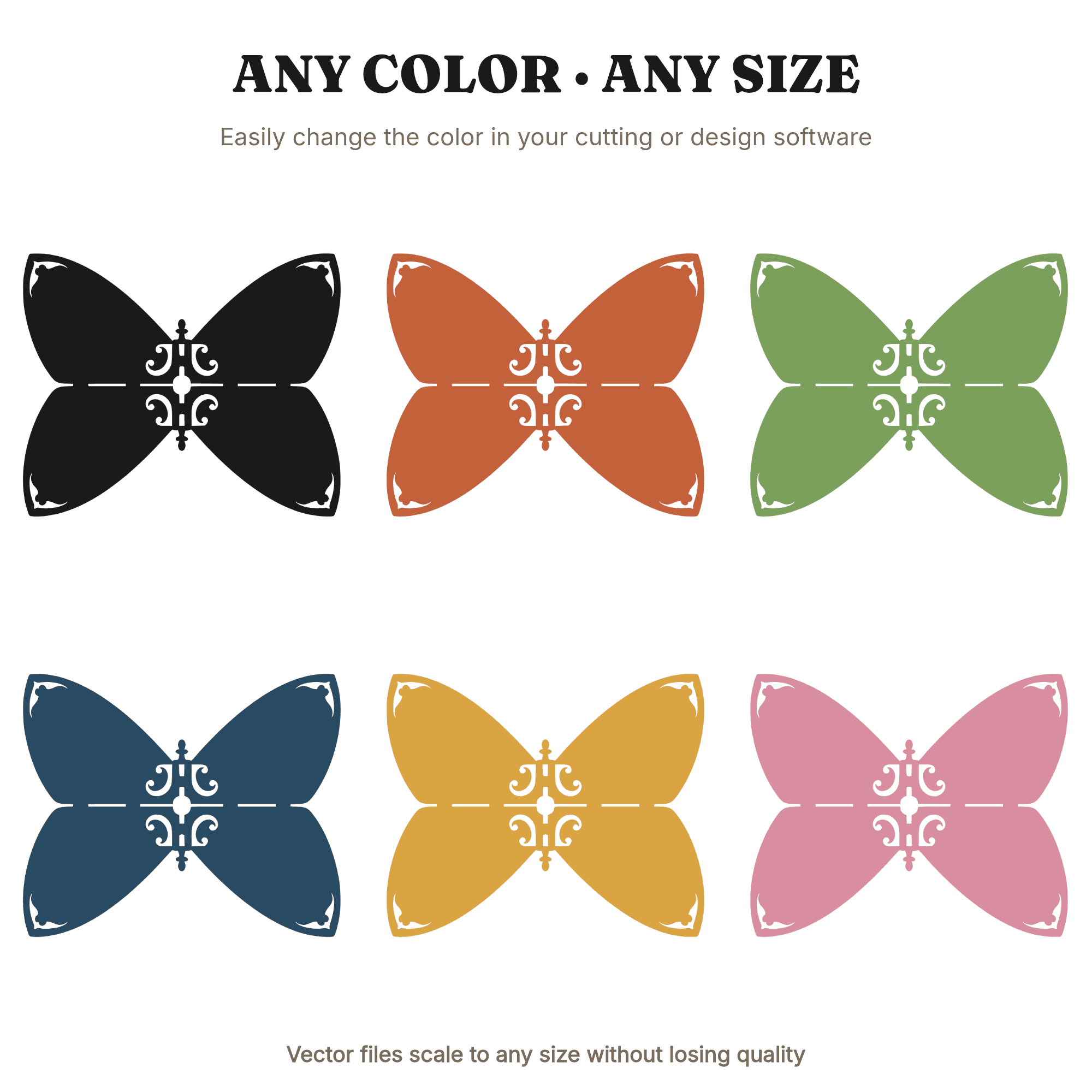 Vintage Protractor Case Opened Flat SVG PNG, Butterfly Layout Back to School Clipart Cut File — view 2