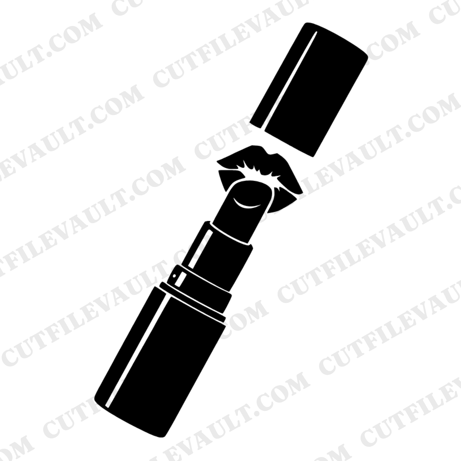 Vintage Lipstick Kiss Mark SVG PNG National Lipstick Day Cut File Brutalist Makeup Design