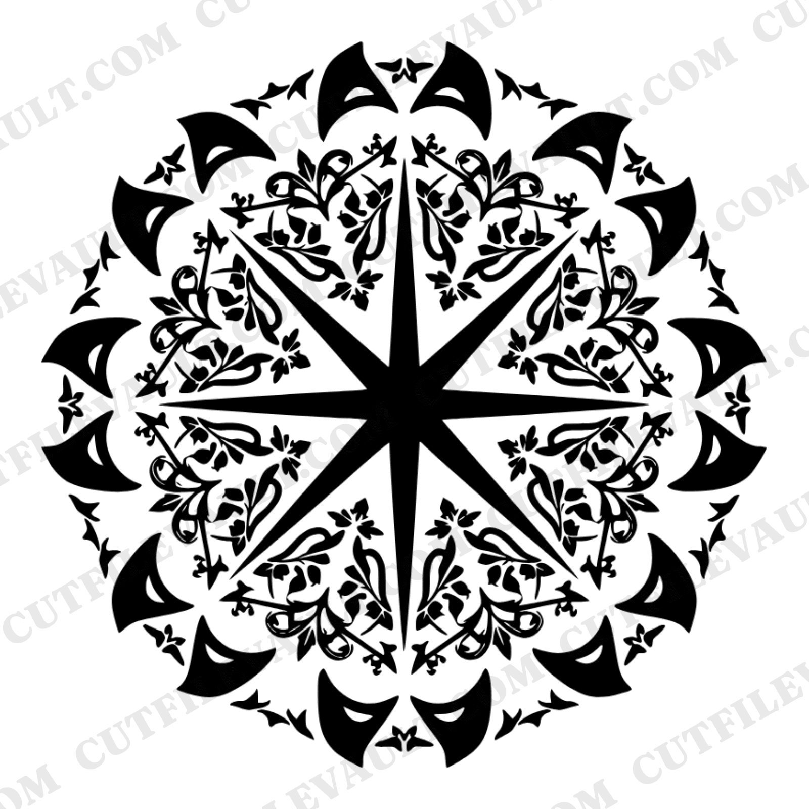 Vintage Football Cleat Mandala SVG PNG, Bottom Sole View Cut File, Sports Team Spirit Design — view 1